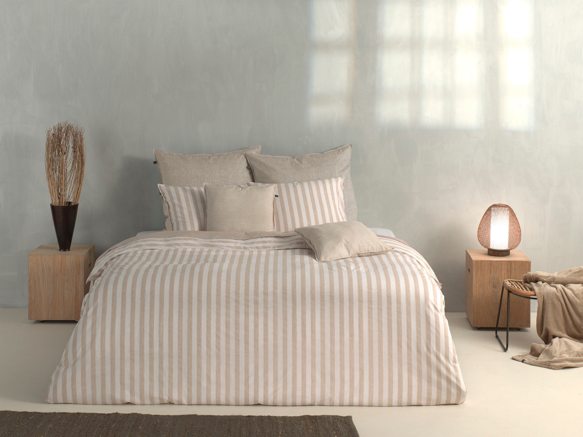 ZO HOME Bettwäsche »Banda-di-Lino« 2 Stk. tlg. Bettwäsche aus 100% Baumwolle, hochwertiges Renforcé