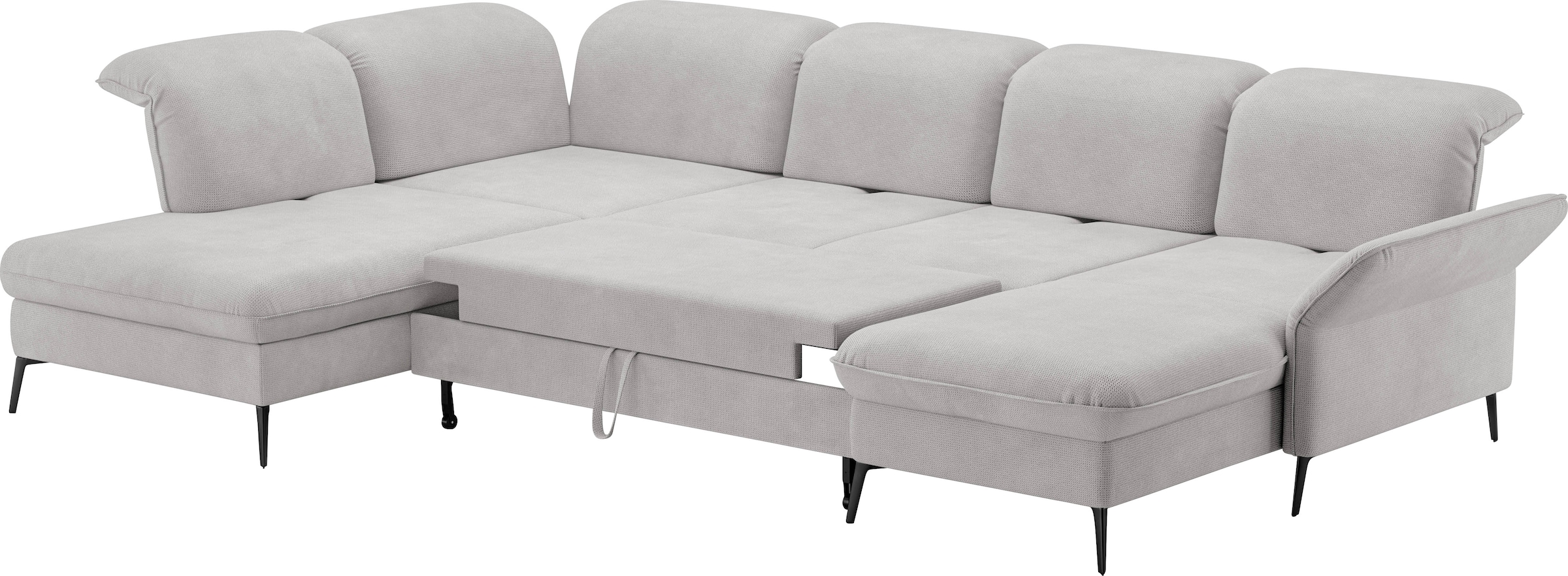 sit&more Wohnlandschaft »Emely, inkl. Sitztiefenverstellung«, wahlweise mit Bettfunktion,Bettkasten,Kopf- & Armteilverstellung
