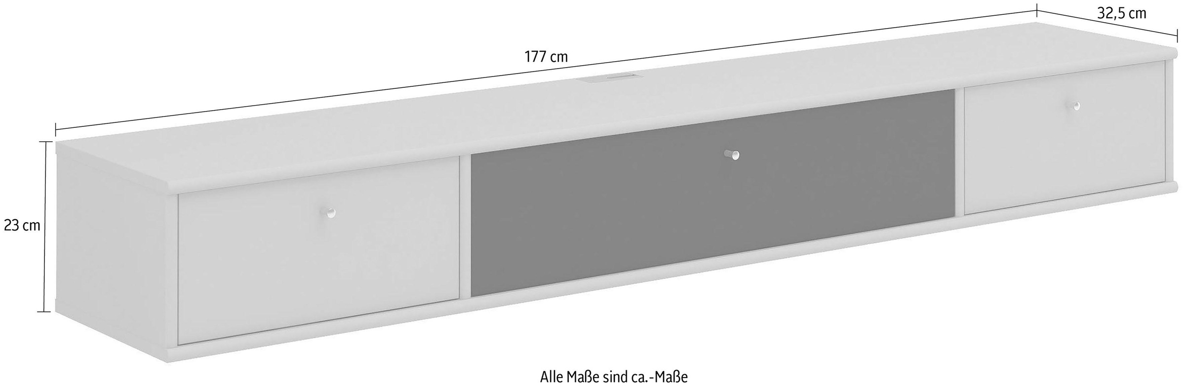 Hammel Furniture TV-Board »Mistral Fernsehschrank, Medienmöbel, Hängend«, mit Klappe mit Akustikstoff, Kabeldurchführung, Lowboard, B: 177 cm
