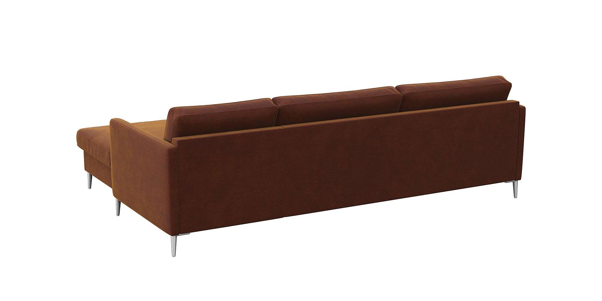 FLEXLUX Ecksofa »Fiore, super Sitzkomfort durch Kaltschaum im Sitz, L-Form«, schmale Armlehnen, Füße Alu