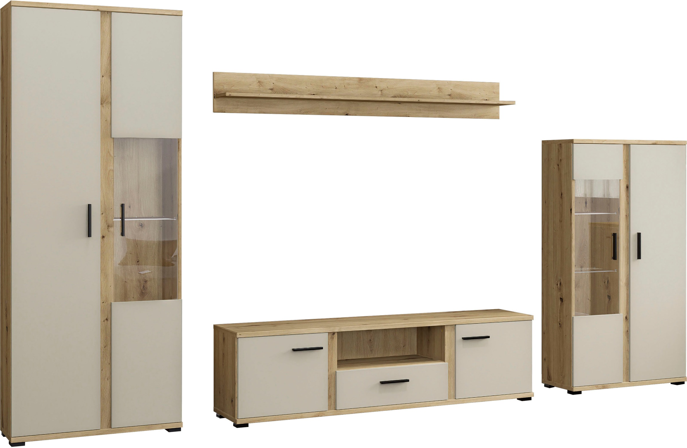 HBZ Wohnwand »Kanada Wohnwand, BxHxT 340x196x40«, (4 St.), Breite 340cm, Un günstig online kaufen