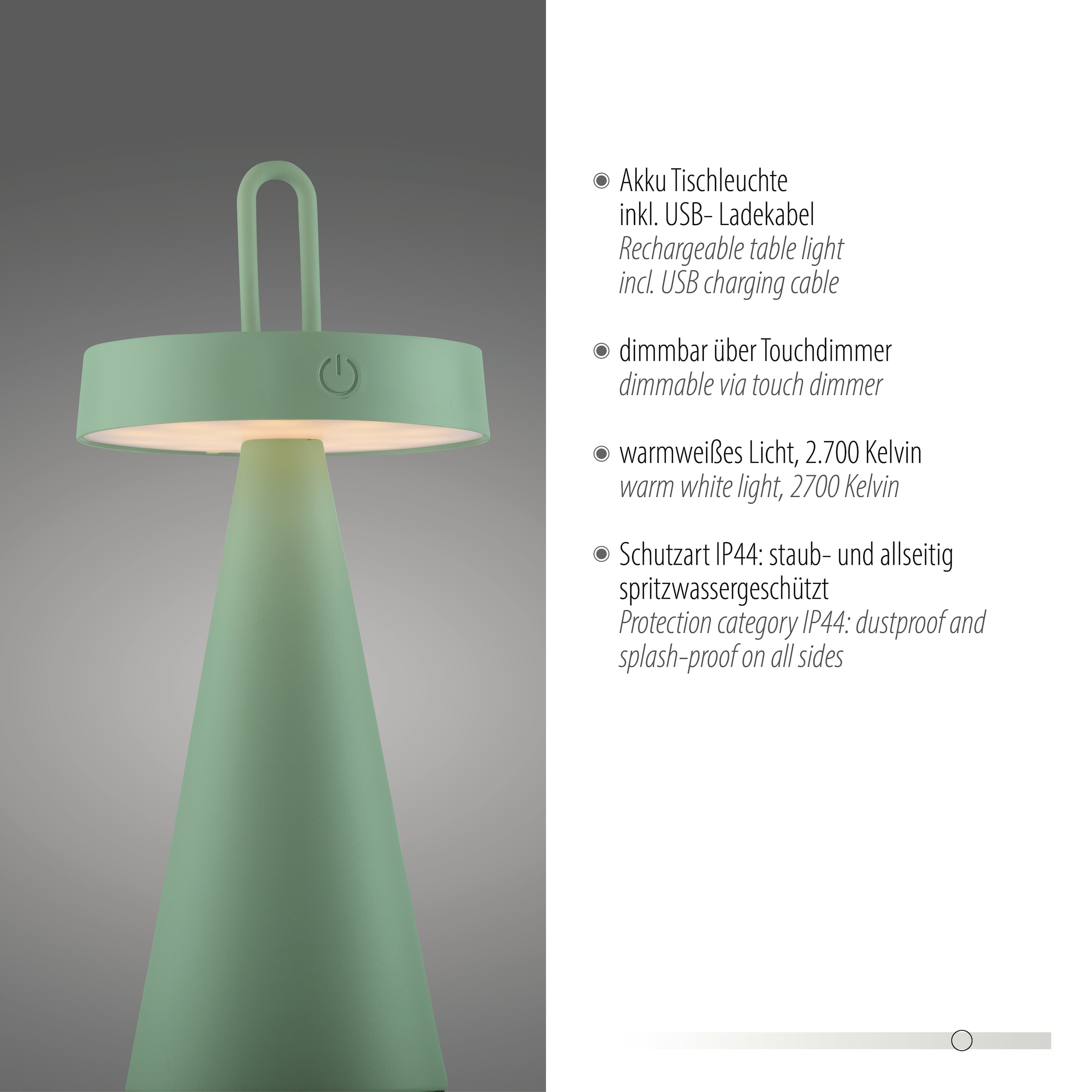 JUST LIGHT Tischleuchte »ALWA«, 1 flammig, Leuchtmittel LED-Modul | LED fest integriert, Akkuleuchte