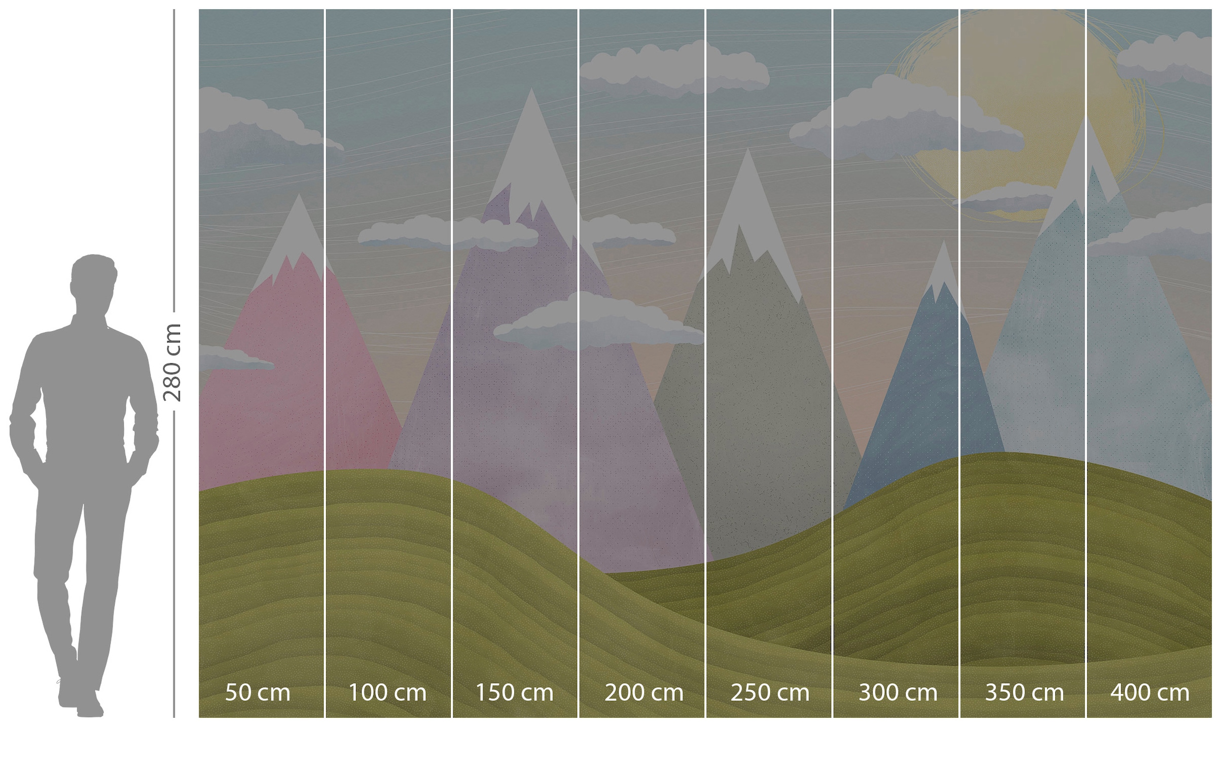 Komar Vliestapete »Digitaldruck Vlies - Hilltops - Größe 400 x 280 cm«, bedruckt, Kinderzimmer