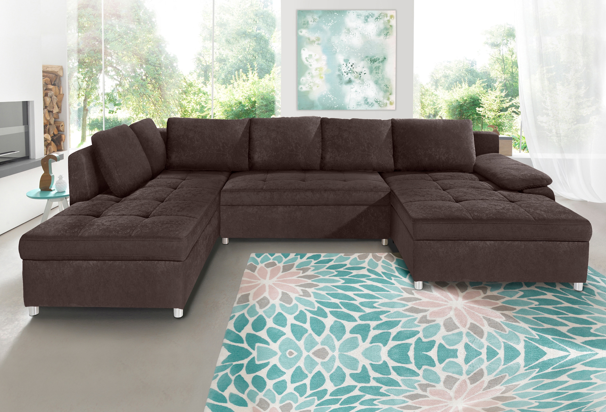 sit&more Wohnlandschaft »Labene U-Form«, wahlweise mit Bettfunktion und Bettkasten