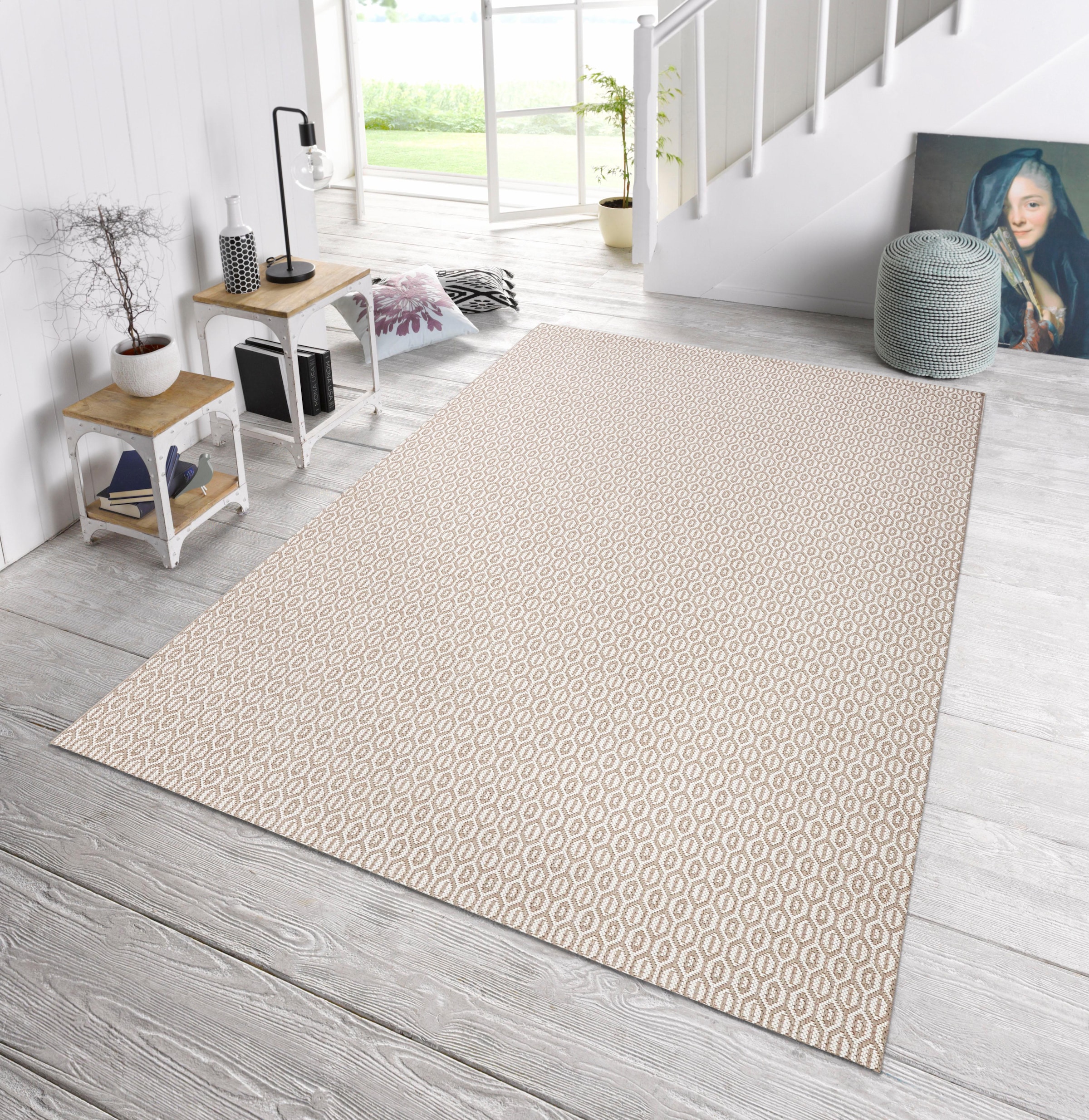 NORTHRUGS Teppich »Coin«, rechteckig, 8 mm Höhe, In-& Outdoor, Wetterfest, Balkon, Sisal-Optik, Wohnzimmer, Läufer