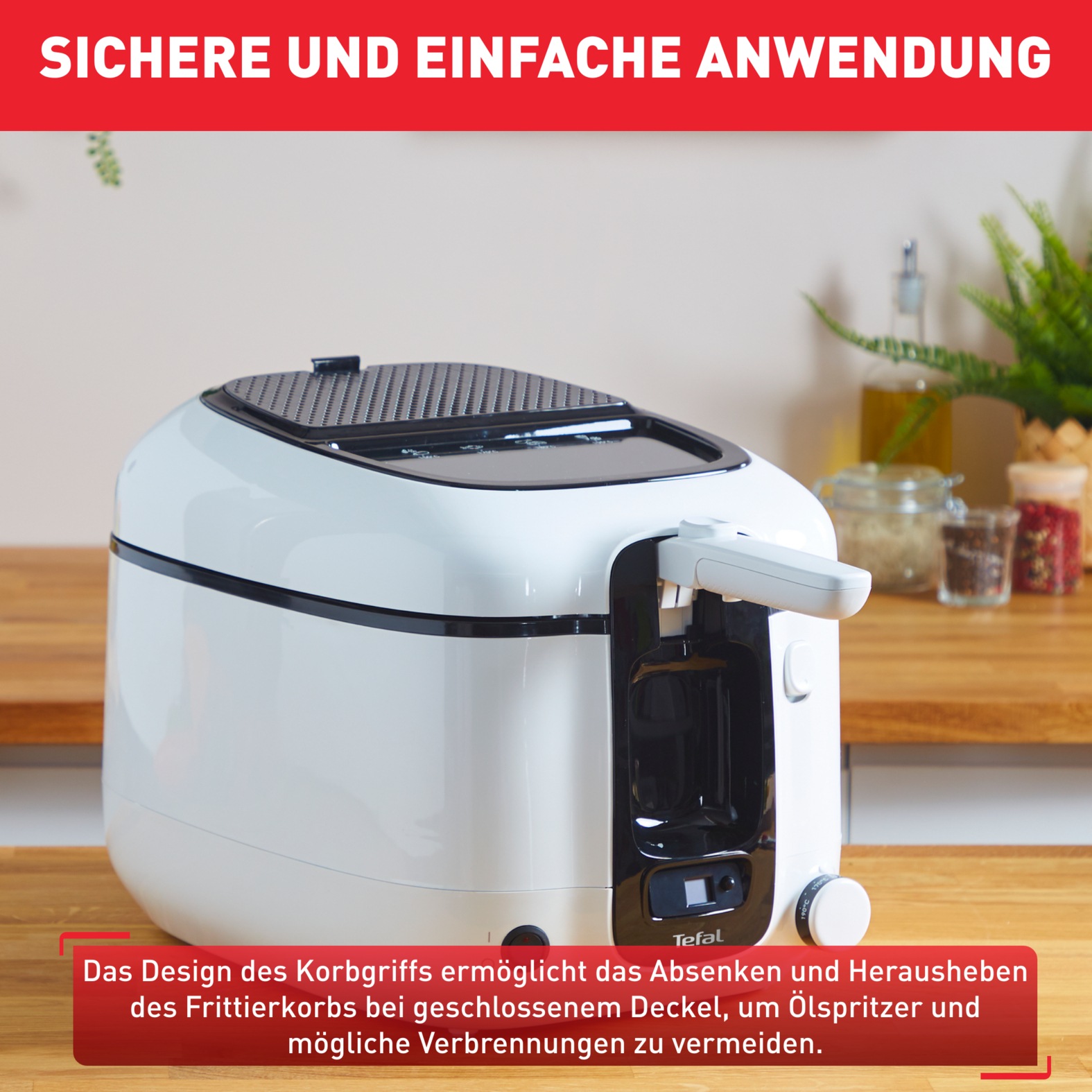 Tefal Fritteuse »Super Uno«, 1800 W, Fassungsvermögen 2,2 l, Kapazität 2,2 l Öl / 1,5 kg Frittiergut, spülmaschinengeeignet, FR3140