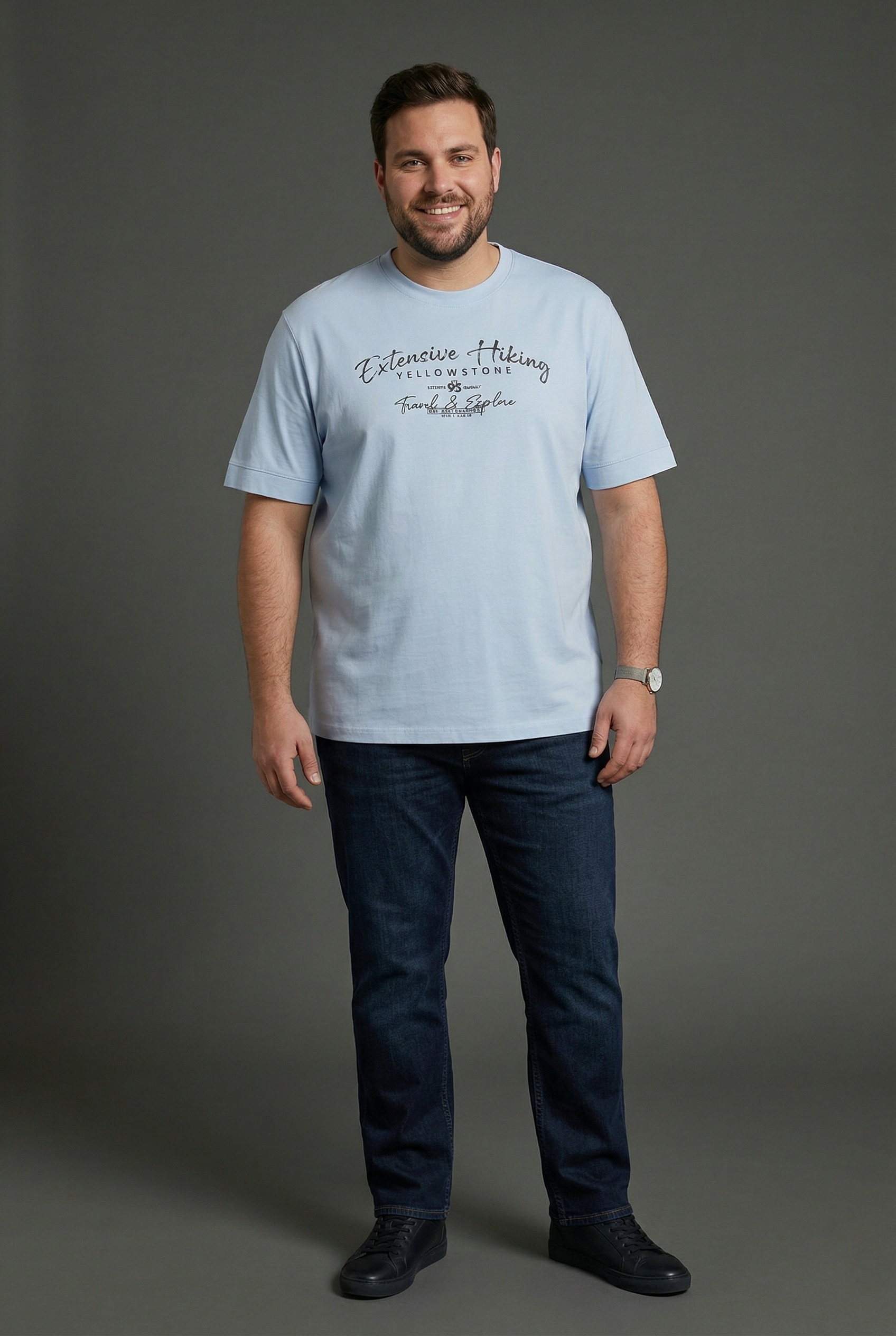 Man's World Plus Rundhalsshirt »auch in Grosse Größen bis Gr. 7XL Ärmel-Fit« 2er- Pack,  Regular Fit, Kurzarm, mit Rundhalsausschnitt, bedruckt