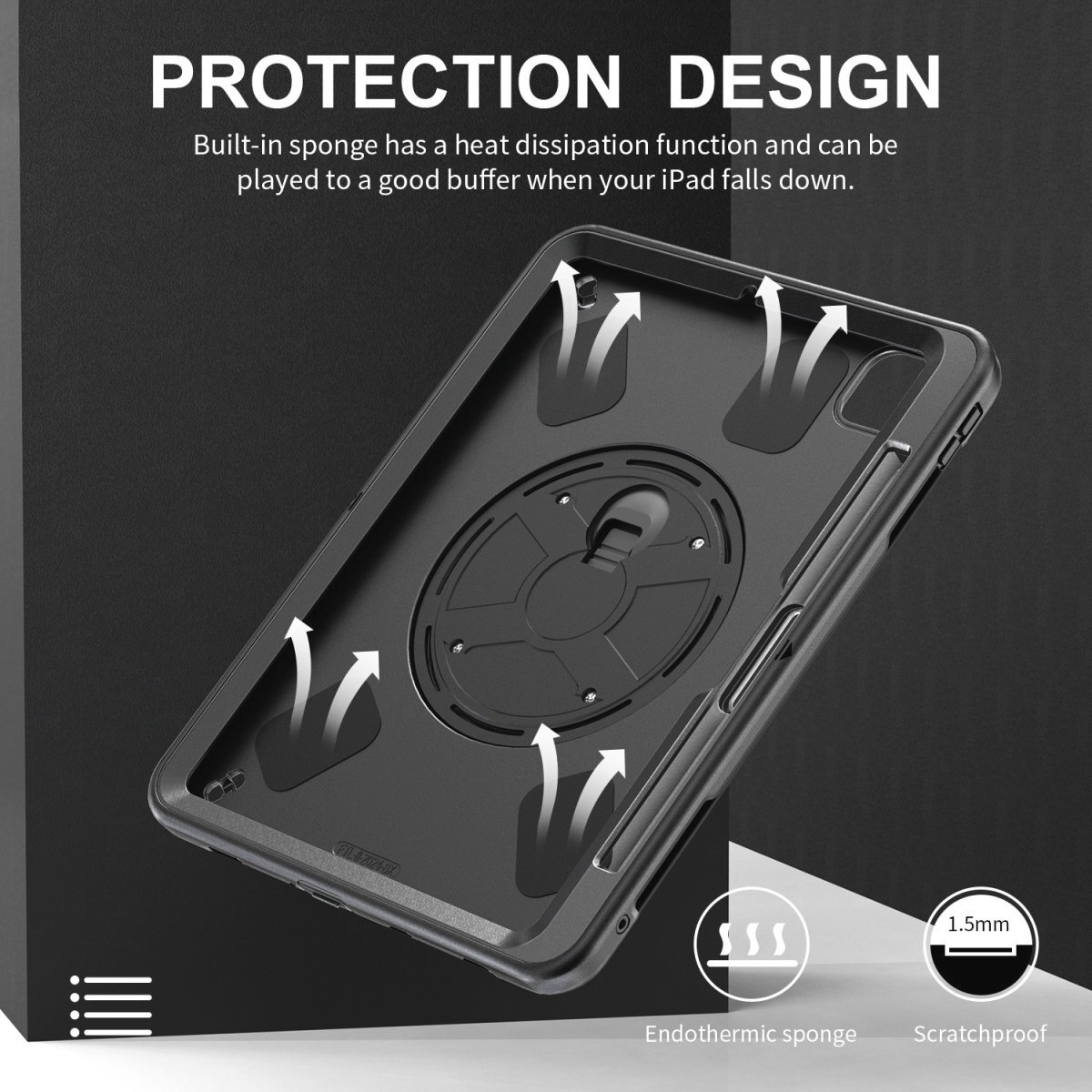 4smarts Tablet-Hülle »Rugged Case GRIP für Apple iPad Pro 11 (M4, 2024)«, Backcover, Schutzhülle, Handyschutzhülle, Case, Schutzcase, stoßfest