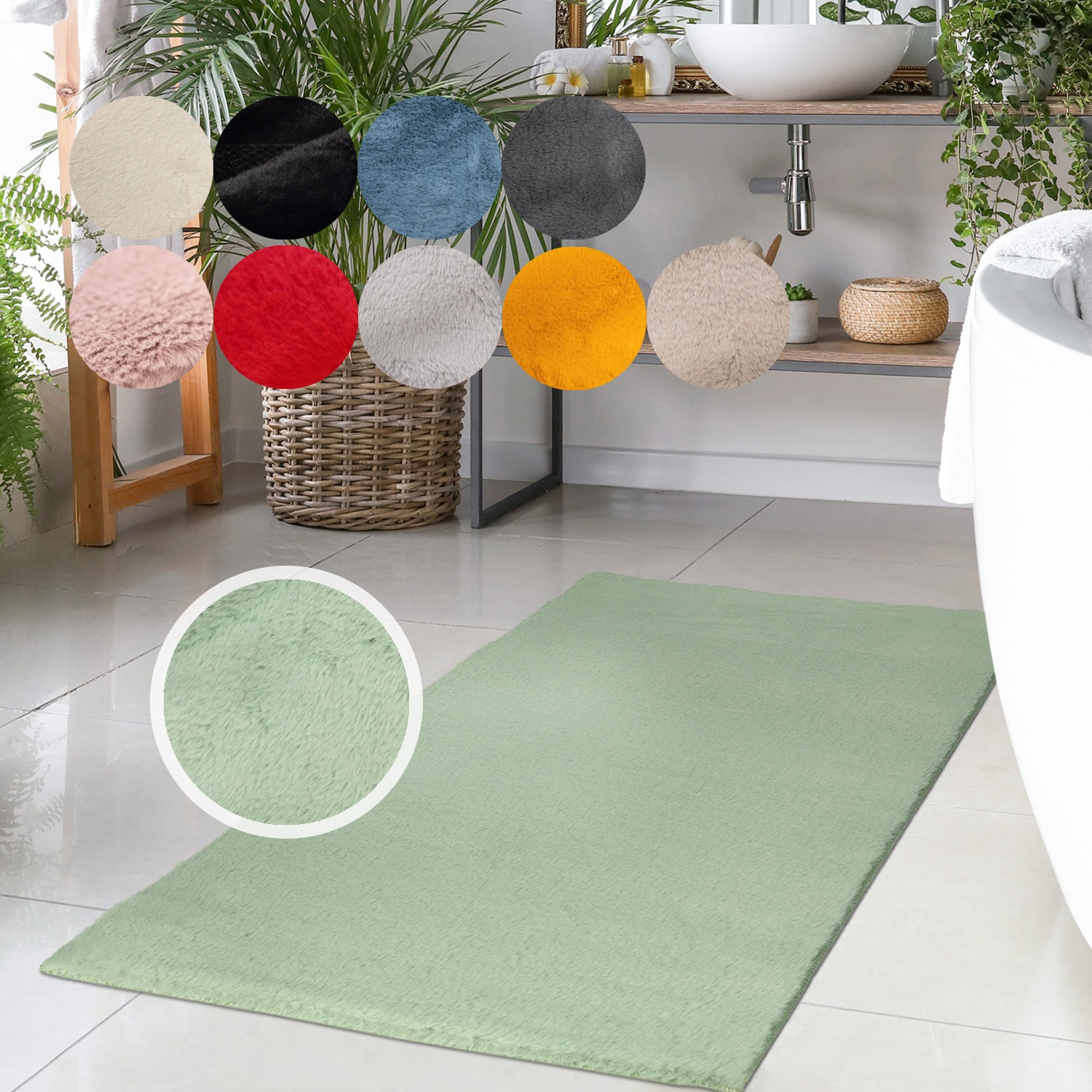 Carpet City Badematte »Topia Mats, Badteppich uni« Höhe 14 mm rutschhemmend günstig online kaufen