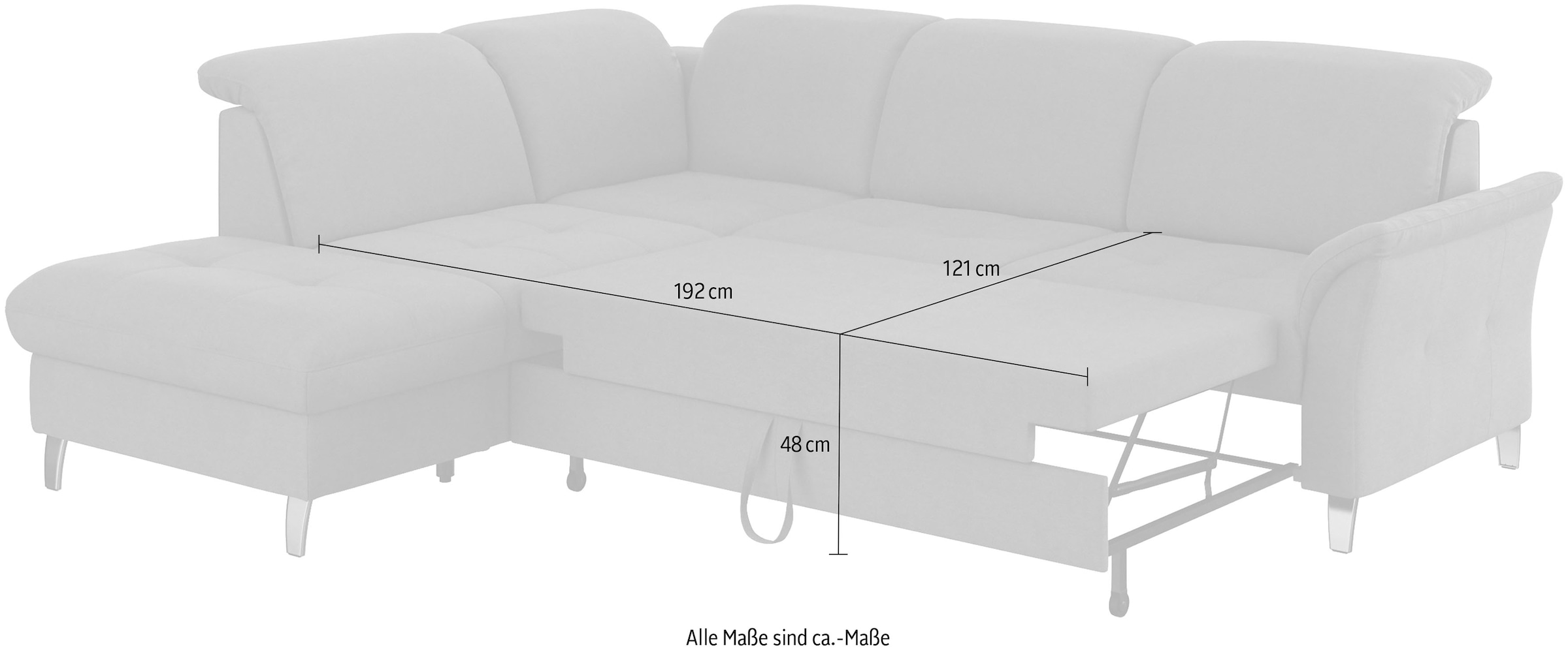 sit&more Ecksofa »Maggiore L-Form«, wahlweise mit Kopfteilverstellung, Bettfunktion und Stauraum