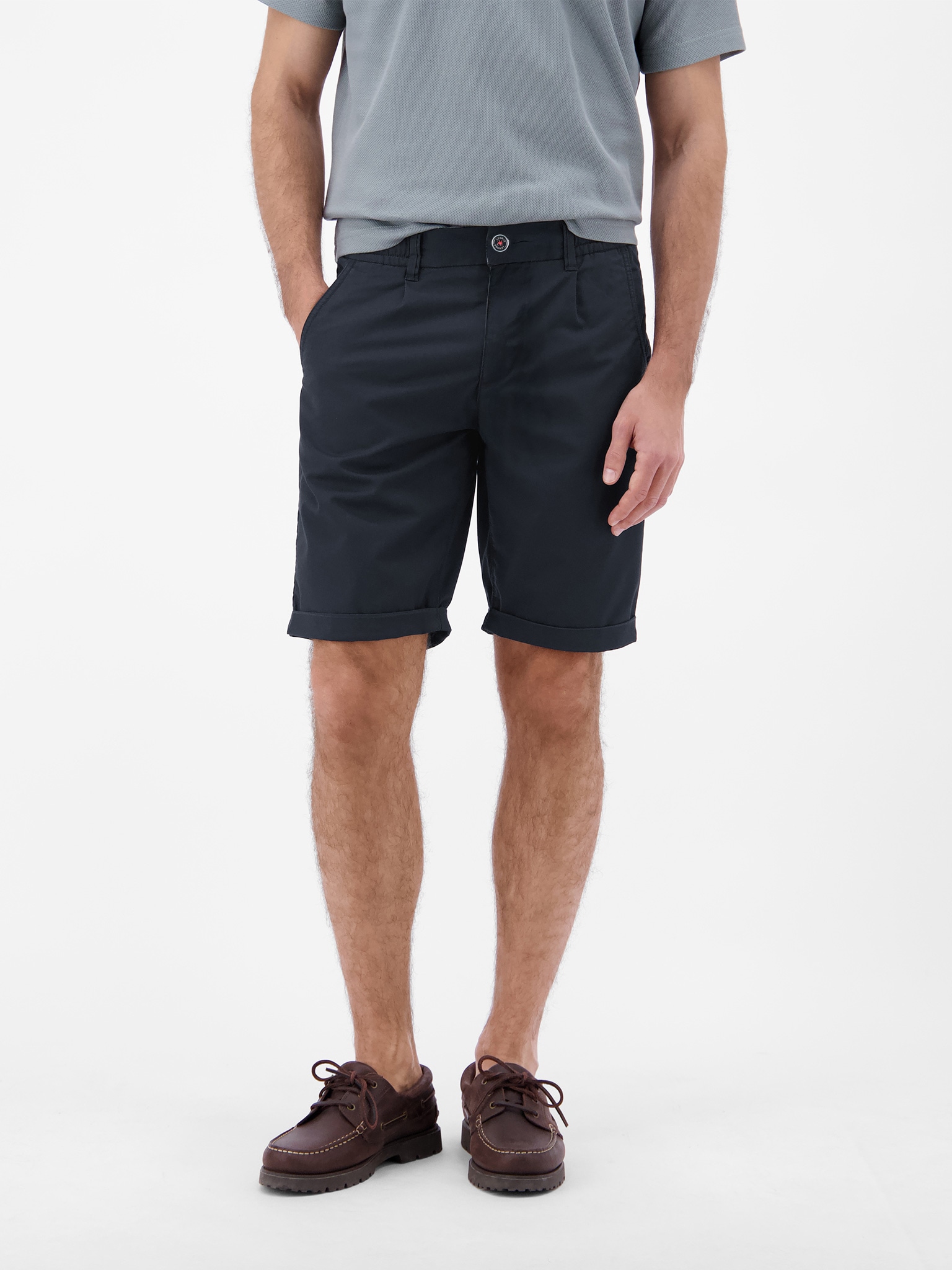 LERROS Chinoshorts  mit Bindeband und Aufschlag am Bein