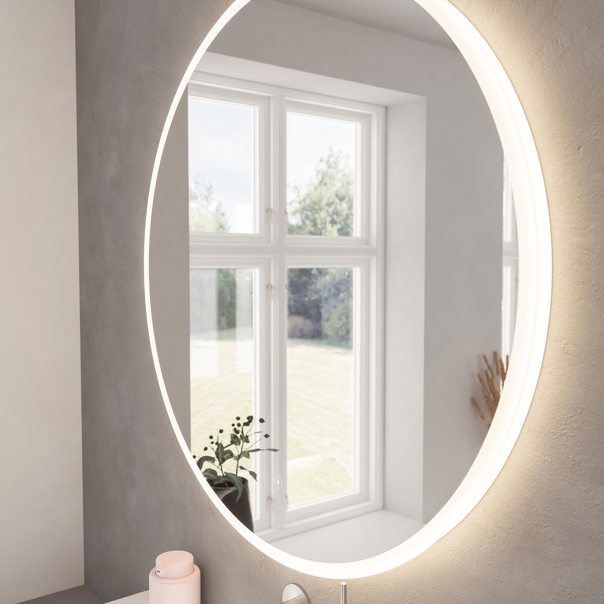 Loevschall Badspiegel »Atlas Rund, Badezimmerspiegel mit LED Beleuchtung, L günstig online kaufen