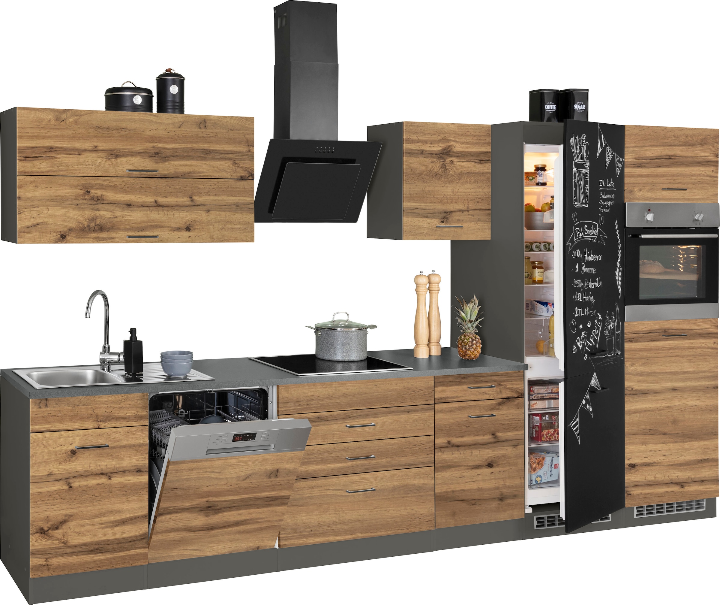 KOCHSTATION Küchenzeile »KS-Trier«, ohne E-Geräte, Breite 360 cm