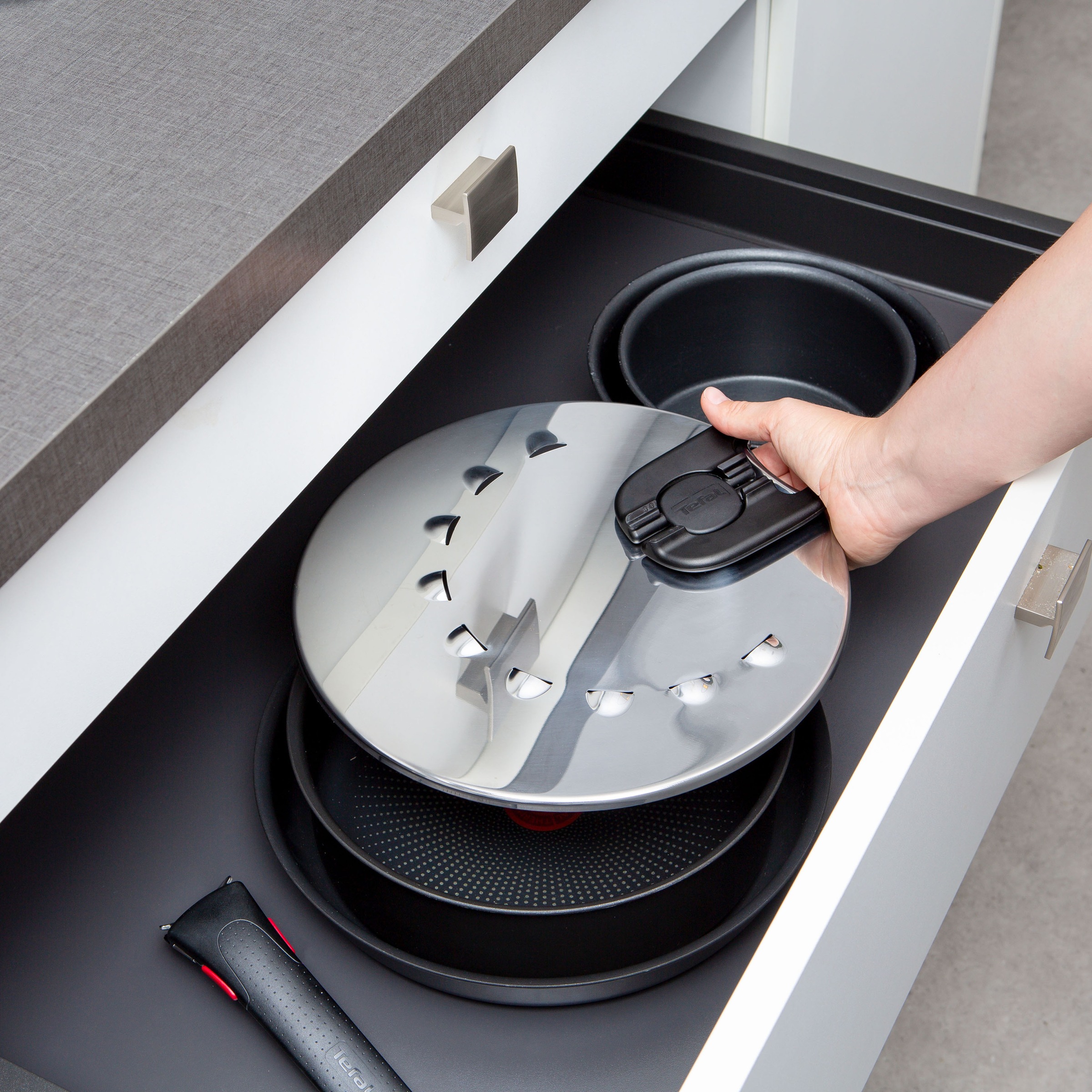 Tefal Universaldeckel »Tefal L98298 Ingenio«, (1 tlg.), 20-28 cm, mit Ingenio Töpfen und Pfannen kompatibel