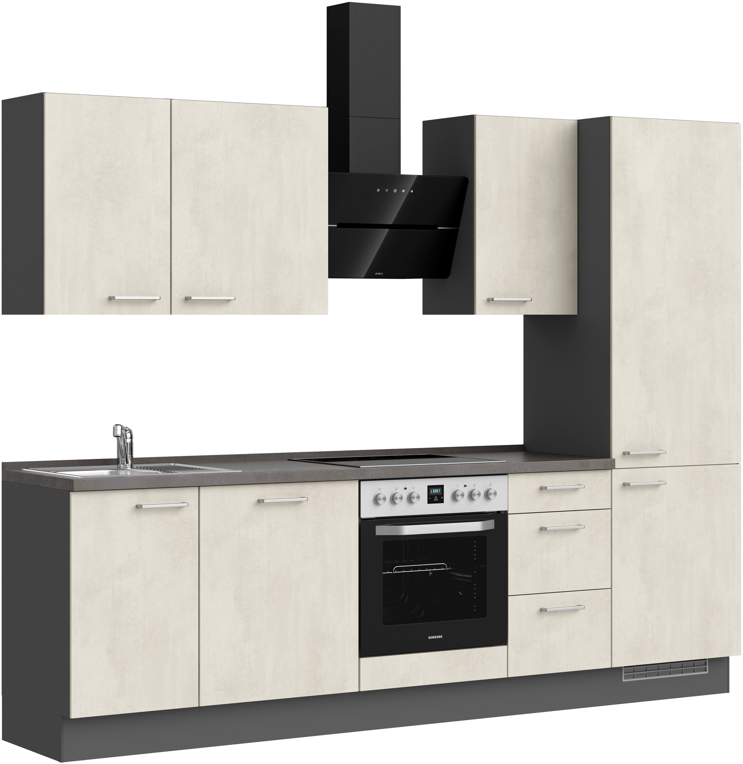 nobilia® Küchenzeile »"Riva II"«, vormontiert, Ausrichtung wählbar, Breite 270 cm, wahlw. mit E-Geräten