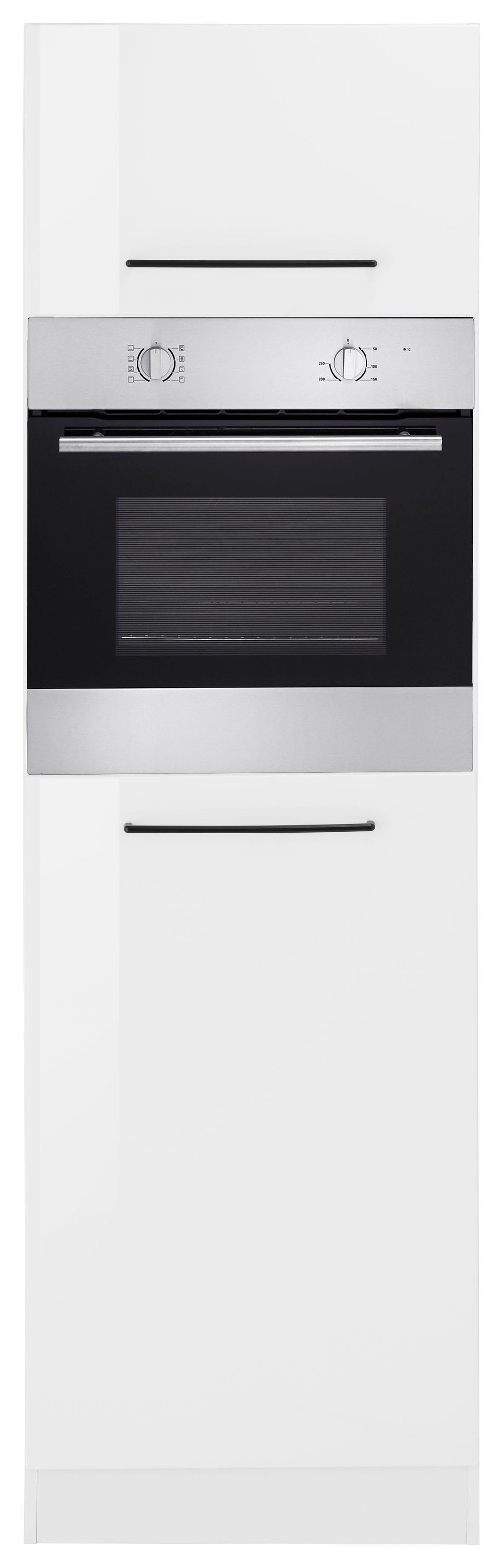 KOCHSTATION Backofenumbauschrank »KS-Tulsa«, 60 cm breit, 200 cm hoch, für Einbaubackofen, schwarze Metallgriffe