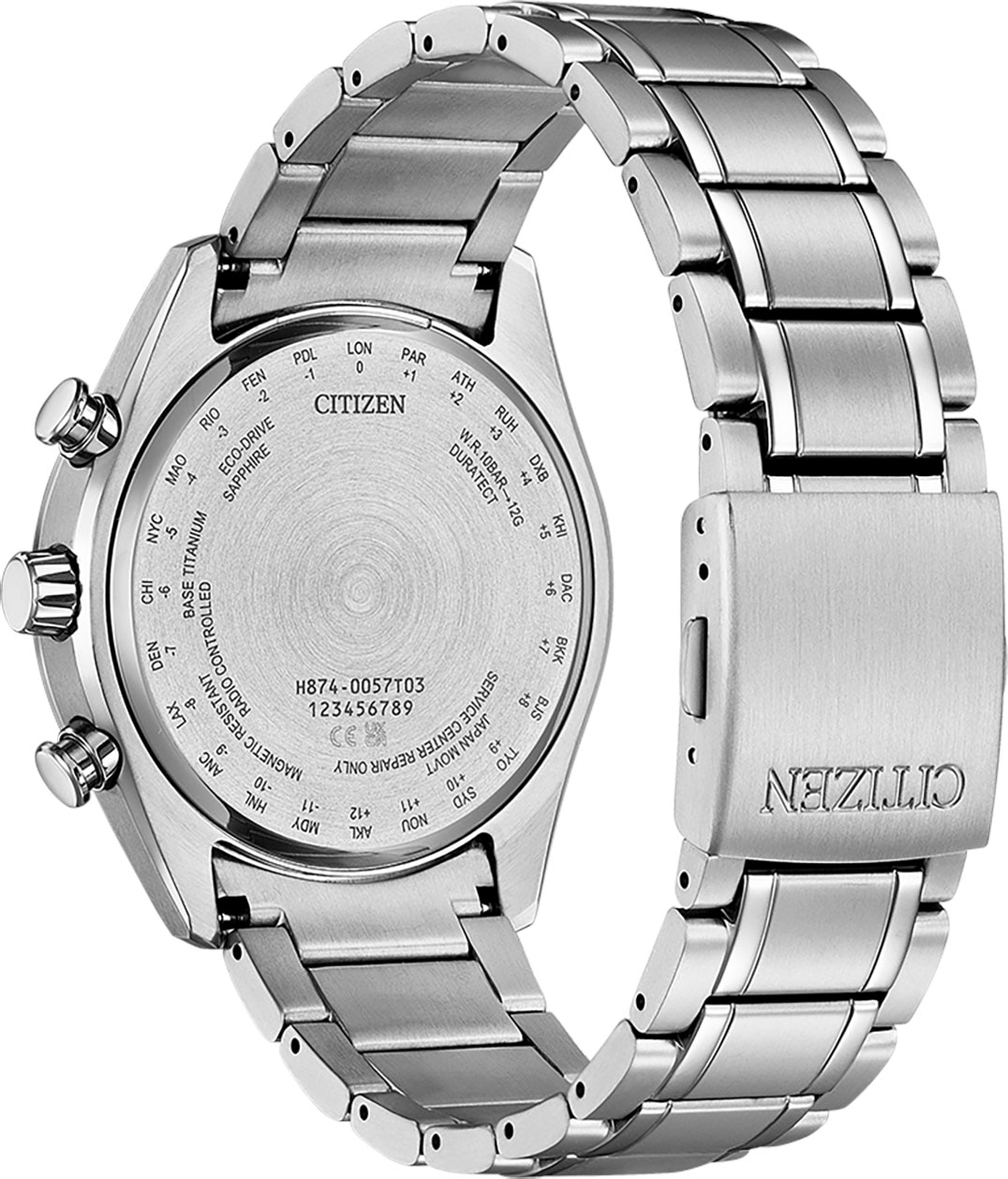 Citizen Funkchronograph »Tsuki-yomi«, Armbanduhr, Herrenuhr, Solar, Titan, Stoppfunktion, Mondphase