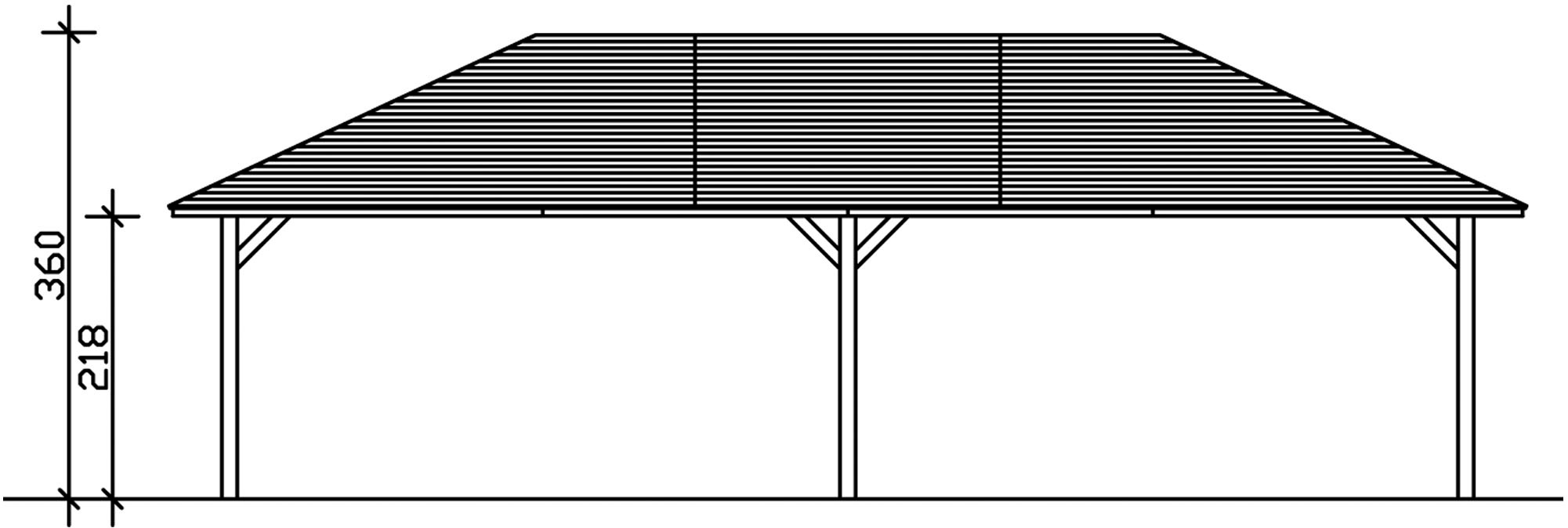 Skanholz Holzpavillon »Orleans 4«, Leimholz, 489 x 966 cm
