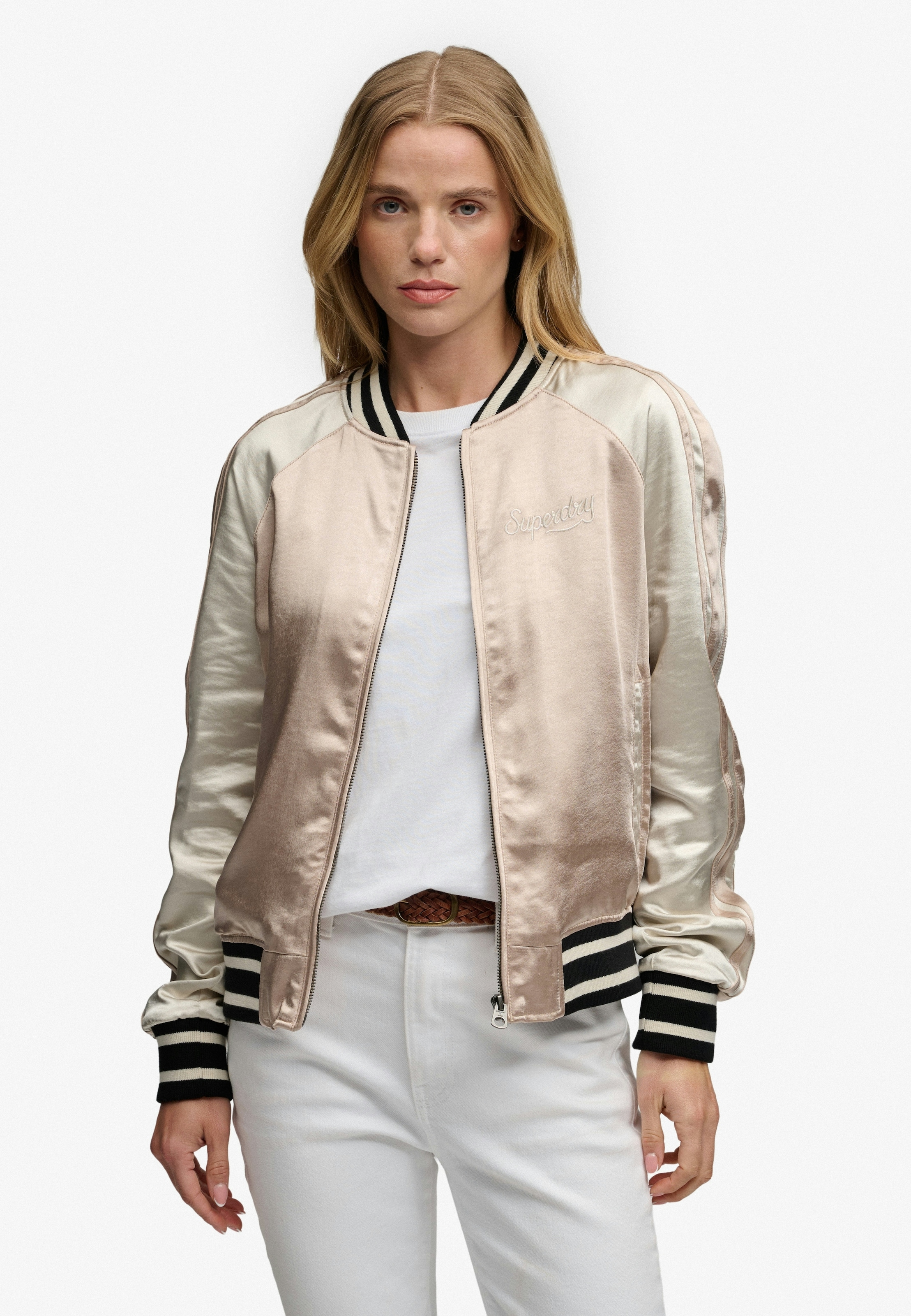 Superdry Parka »SUIKAJAN EMBROIDERED BOMBER« Slim Fit, mit Reißverschluss, aus Polyester und Kunstfaser