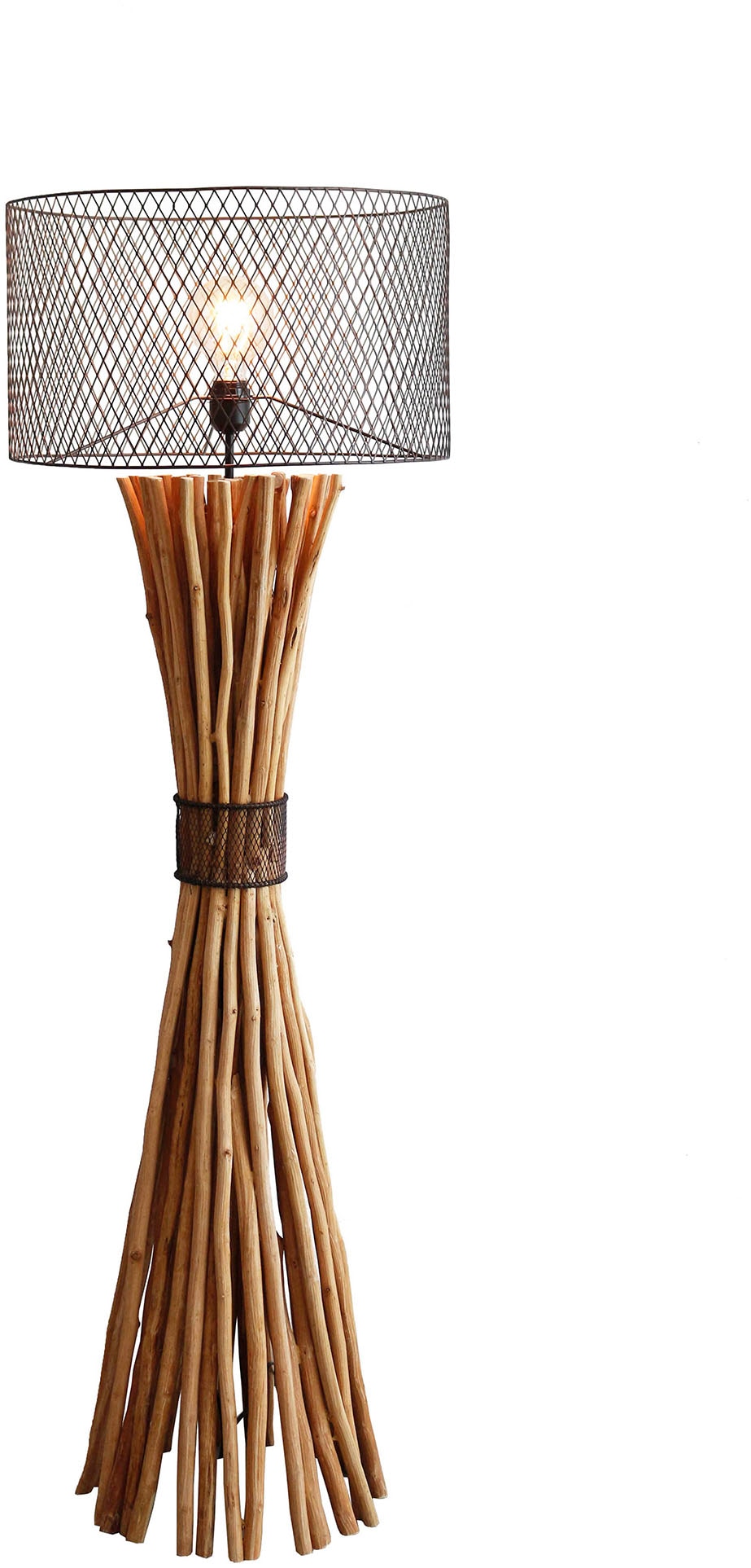 SalesFever Stehlampe »Bailee« E27 1 Stk. handgefertigt, Schirm im Rost-Look günstig online kaufen