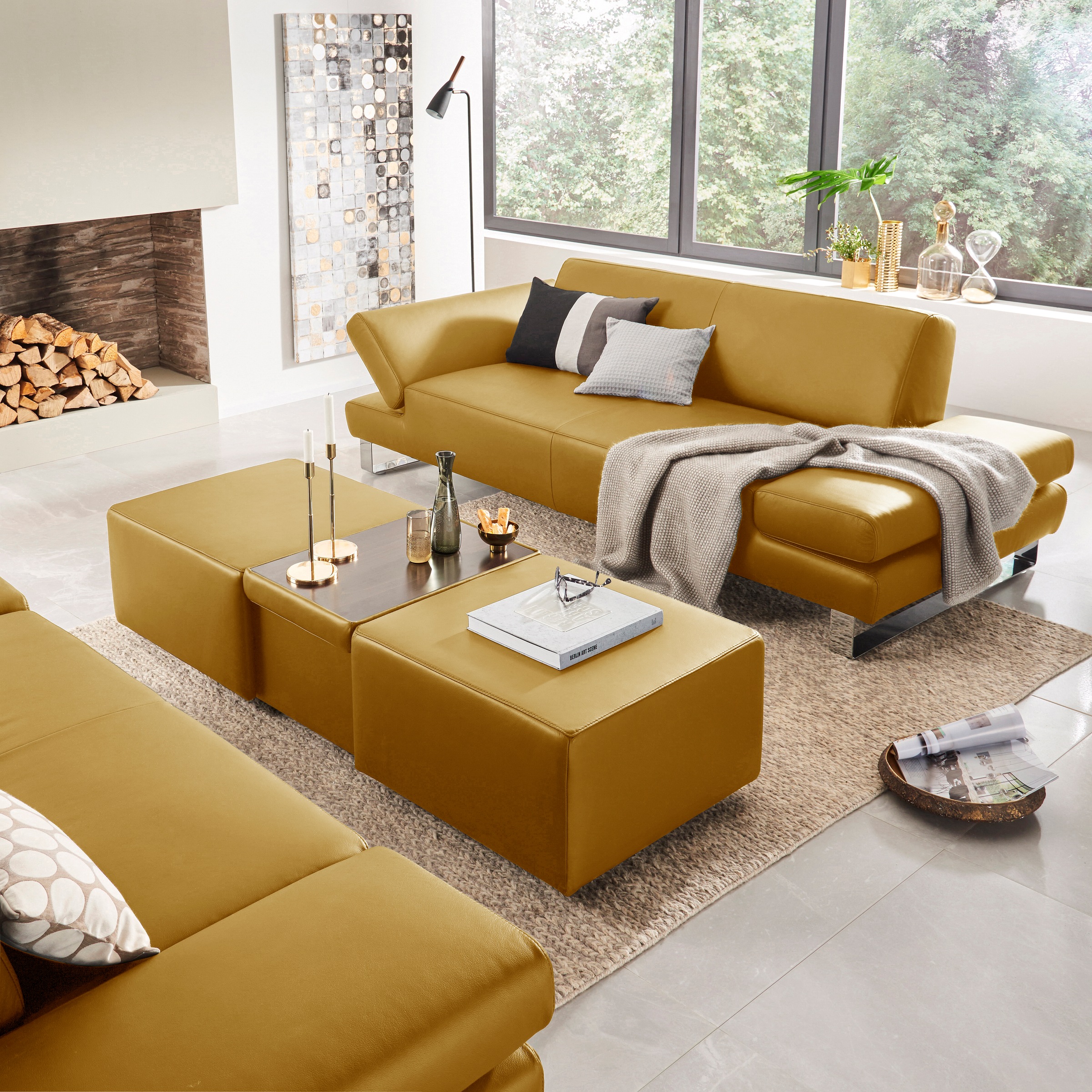 W.SCHILLIG 3-Sitzer »taboo Designsofa mit hohem Sitzkomfort«, mit Übertiefe, inklusive Armlehnenverstellung