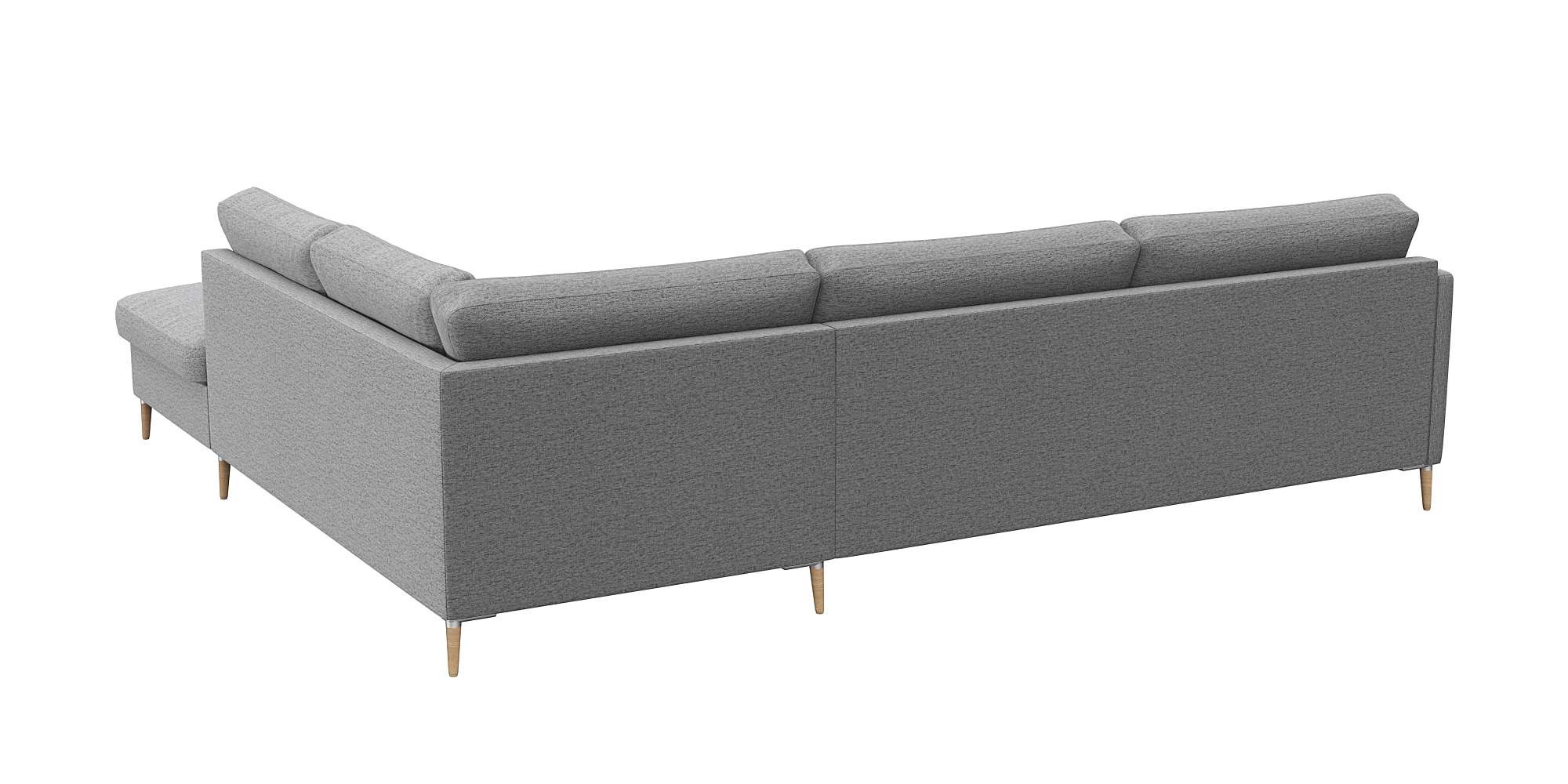 FLEXLUX Ecksofa »Fiore, super Sitzkomfort durch Kaltschaum im Sitz, L-Form«, schmale Armlehnen, Füße Alu+ Eiche