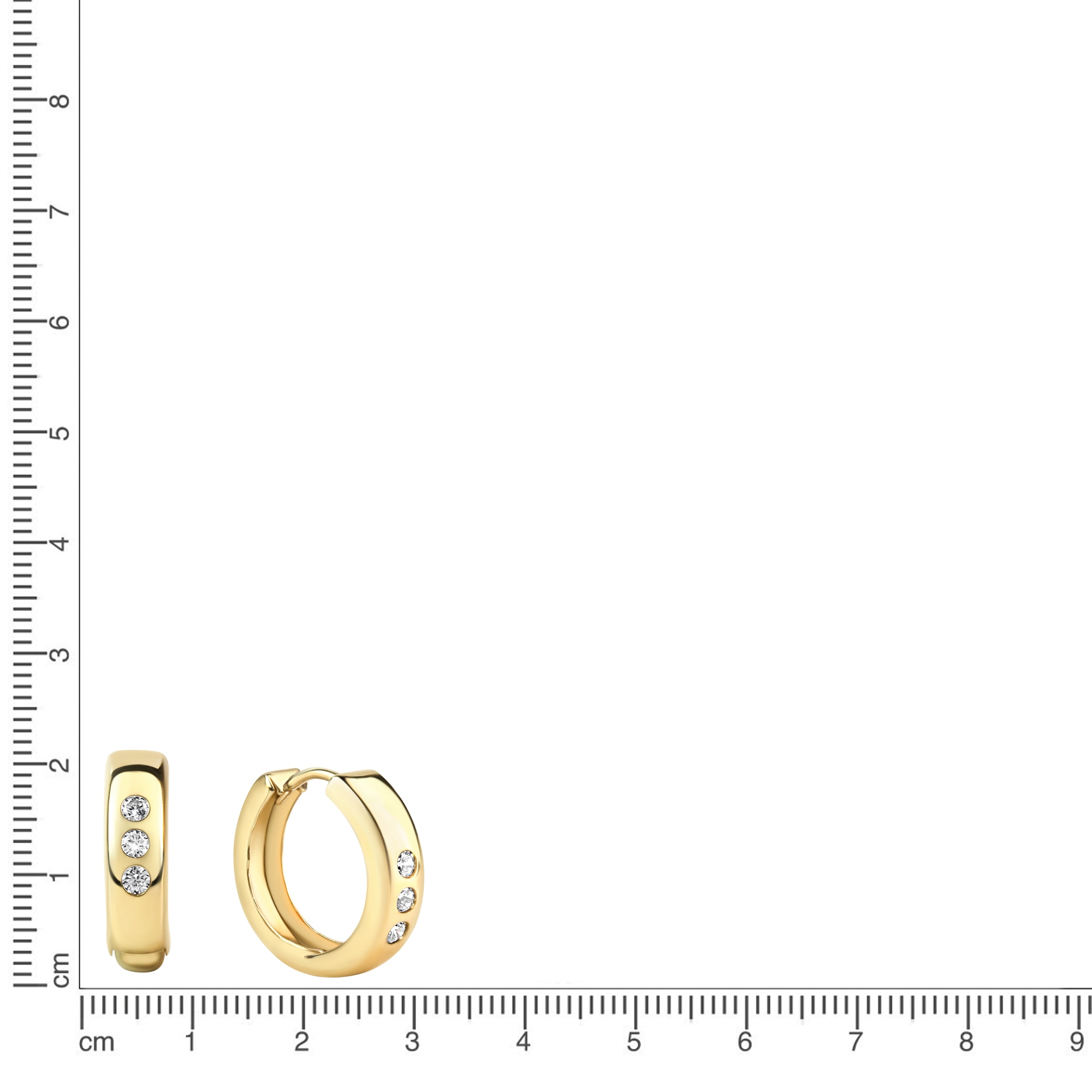 Vivance Paar Creolen »333/- Gelbgold glanz Zirkonia«