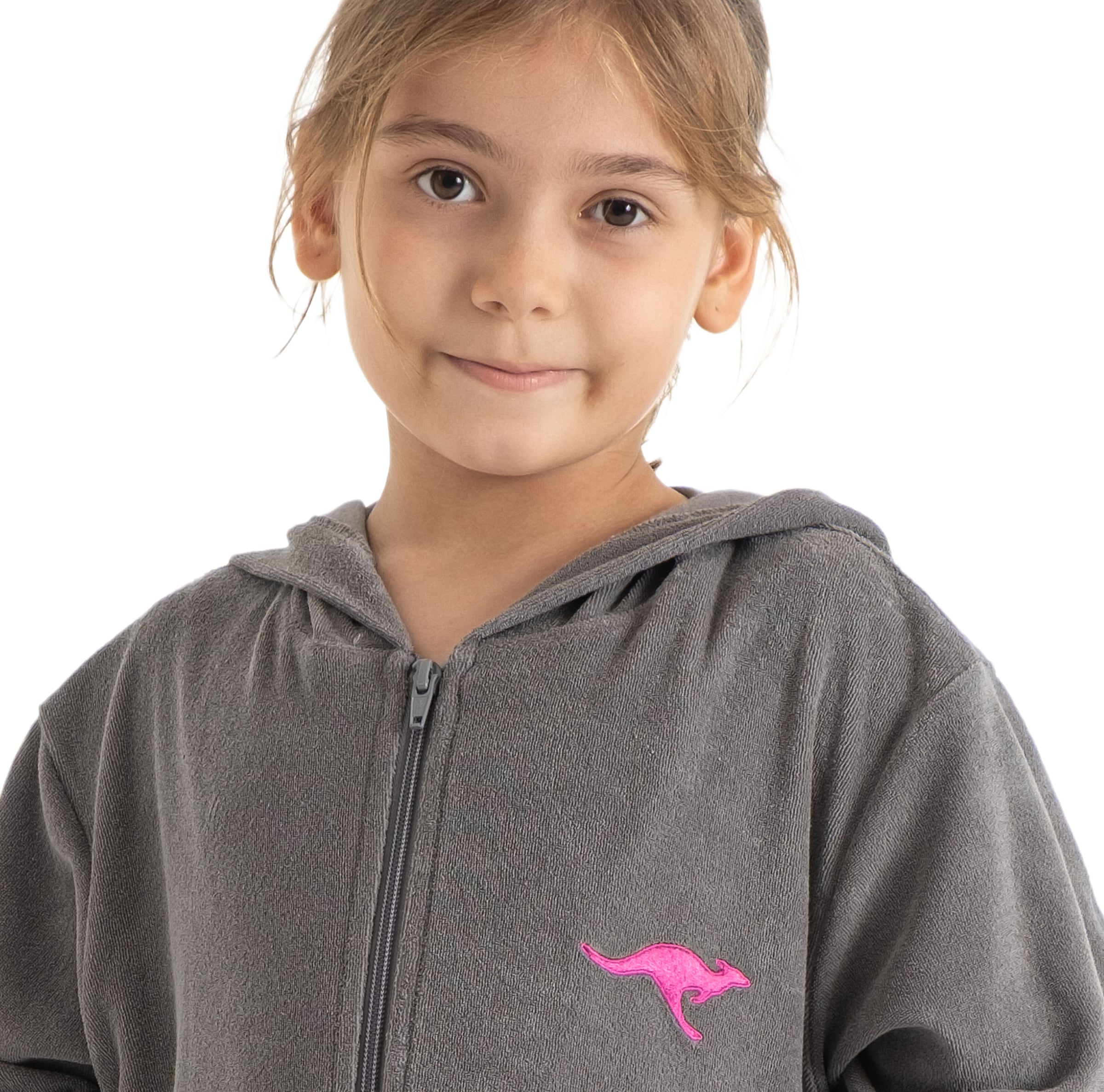 KangaROOS Kinderbademantel »Kira, Ideal für Zuhause, Schwimmbad oder im Urlaub«, (1 St.), modernen, sportliches Design, leuchtenden Akzenten