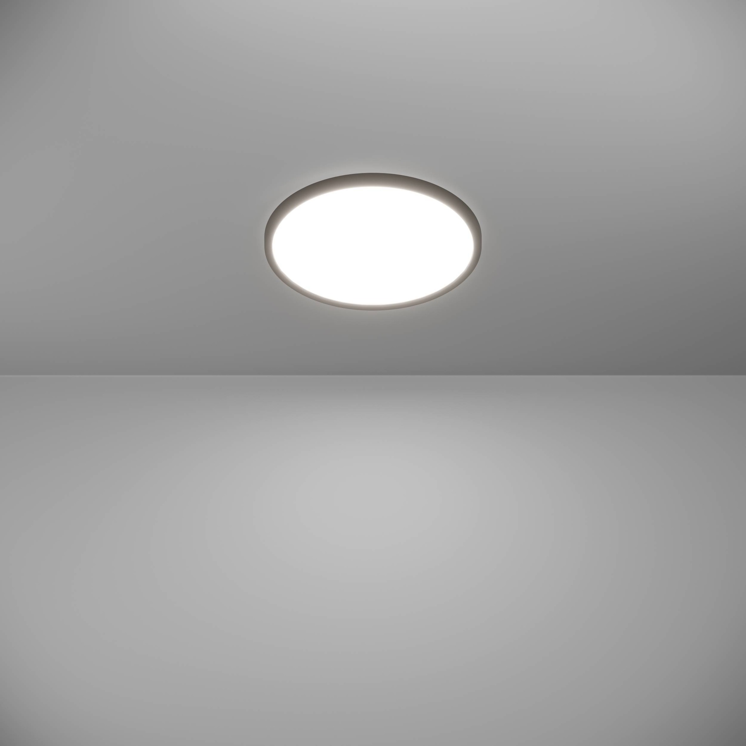 EGLO Deckenleuchte »Rovito-Z Deckenlampe, ZigBee 3.0, Kunststoff, Badezimmerlampe, IP44« LED-Modul 1 Stk. Kaltweiß | RGB Wand-/Deckenleuchte - H3 x Ø30 cm - schwarz - 13,9W inkl.