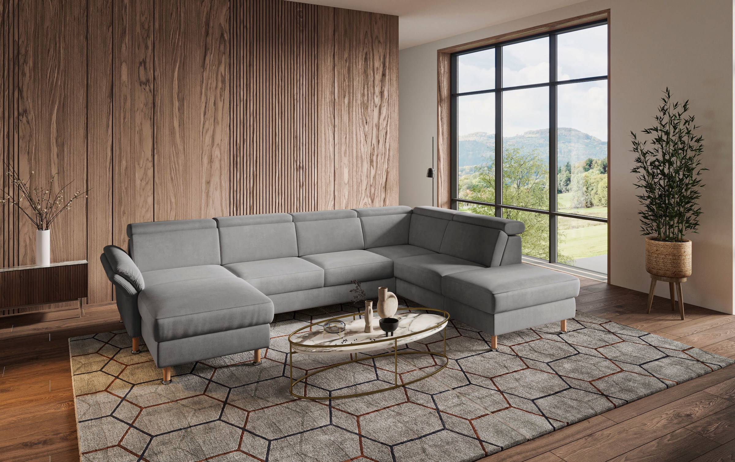 Home affaire Wohnlandschaft »Calypso U-Form« wahlweise mit motorischer Rela günstig online kaufen