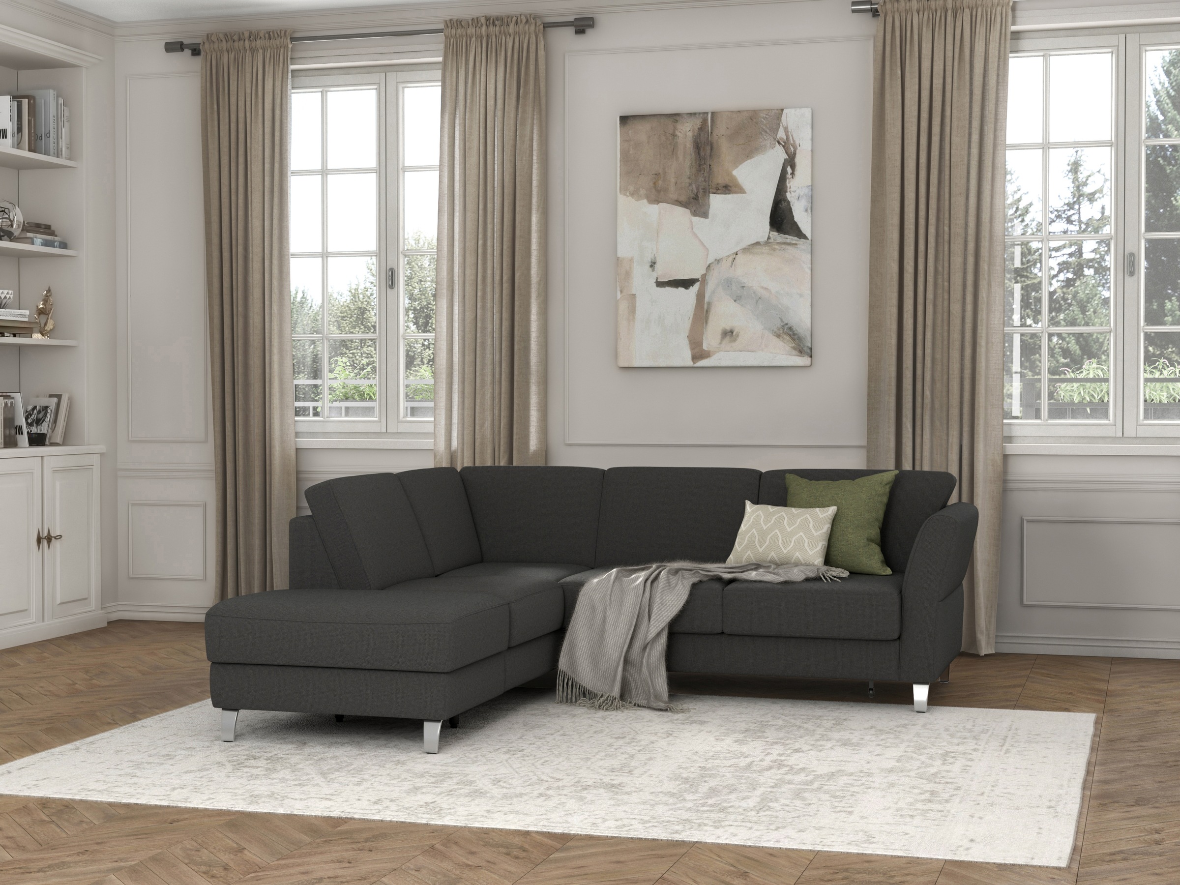sit&more Ecksofa »Visby L-Form«, Wahlweise mit Bettfunktion und Stauraum, f günstig online kaufen