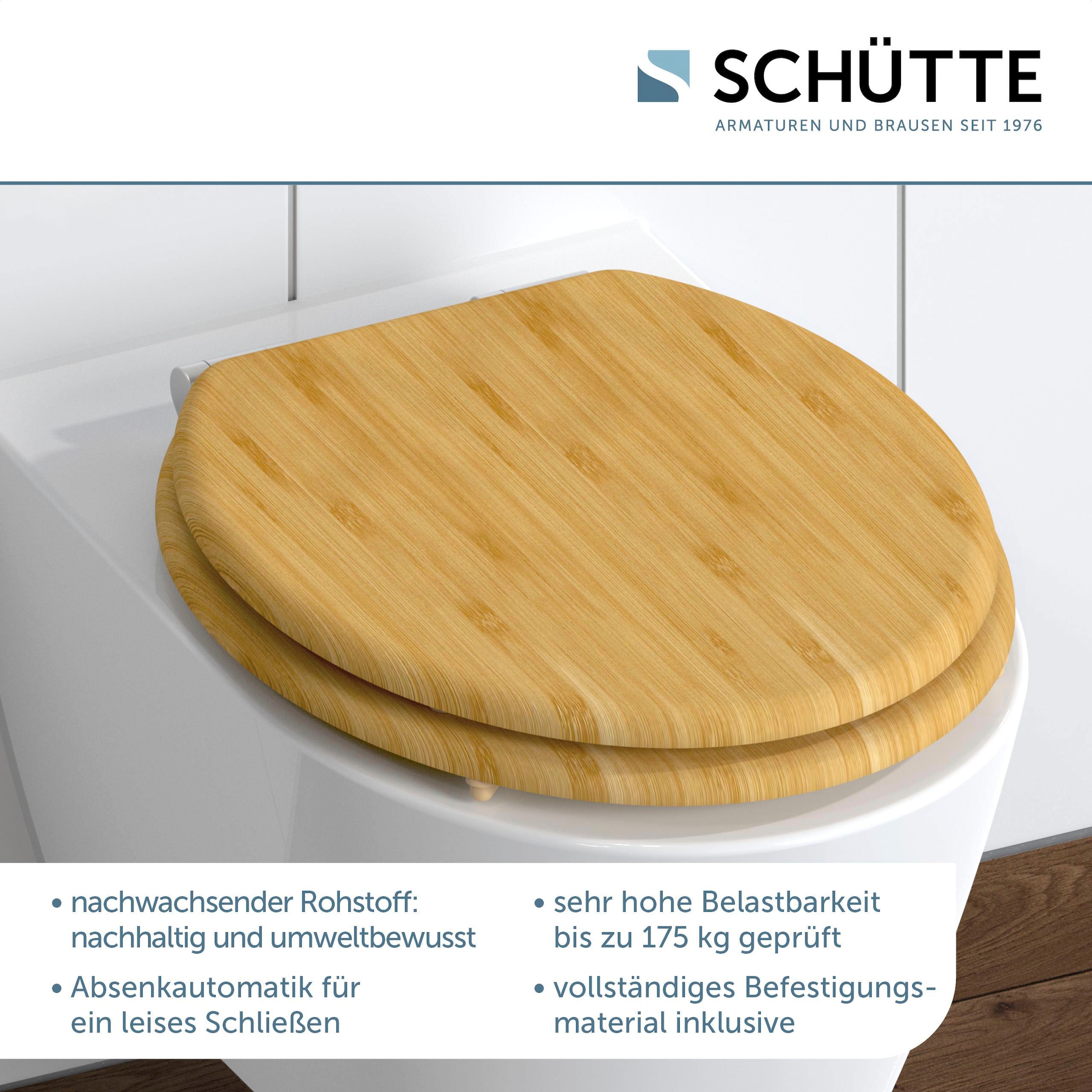 Schütte WC-Sitz »Bambus«, (1 St.), bruchsicher und kratzfest, Absenkautomatik, Standardmaß