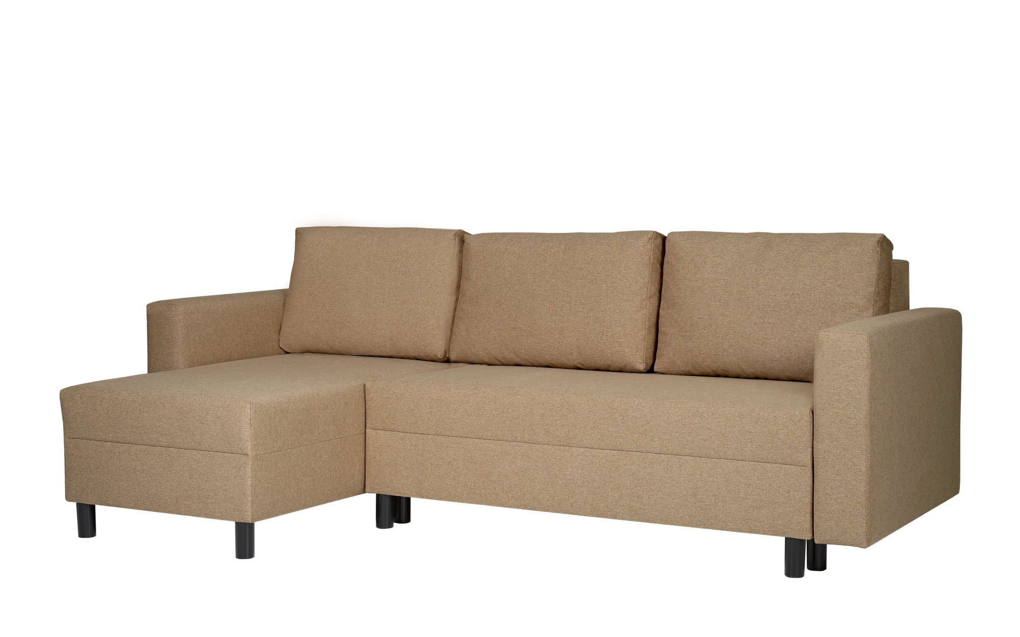 INOSIGN Ecksofa »GLENOE Schlafsofa mit Bettkasten, Recamiere beidseitig montierbar«, L-Form, Maße B/T/H: 230/135/84,5 cm, Velvet & Struktur weich