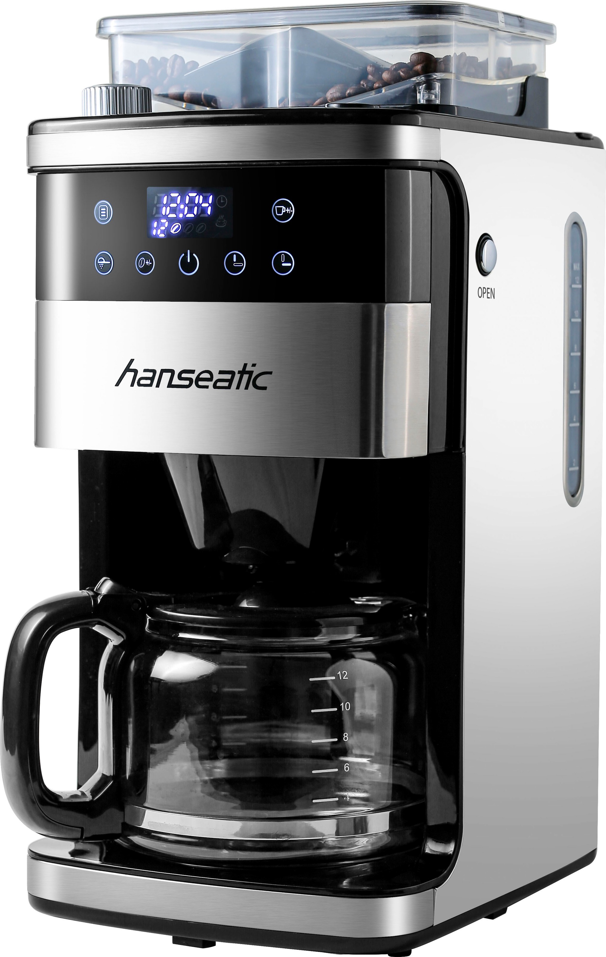 Hanseatic Kaffeemaschine mit Mahlwerk »HCMG105015SD«, 1,5 l Kaffeekanne, Pa günstig online kaufen