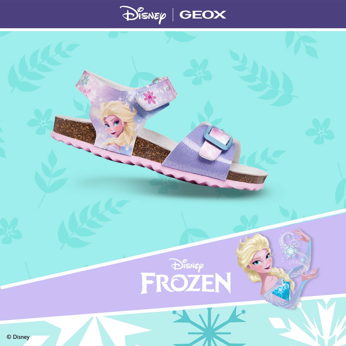 Geox Sandale »J ADRIEL GIRL«  Sommerschuh mit Disney-Motiv, Größenschablone zum Download
