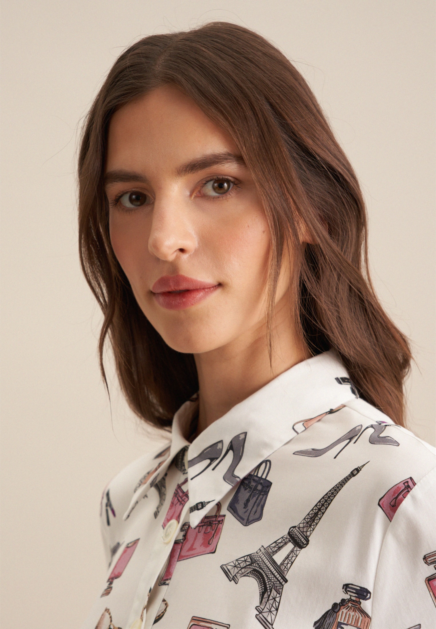 seidensticker Sommerkleid »Schwarze Rose« Langarm Kragen Druck