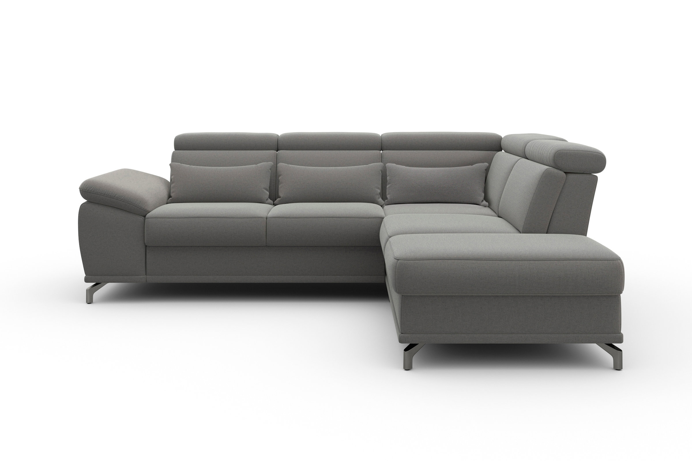 sit&more Ecksofa »Cabrio L-Form, mit Sitztiefenverstellung, Arm- und Kopfteilverstellung«, 3 Nierenkissen, Federkern, optional Bettfunktion und Stauraum