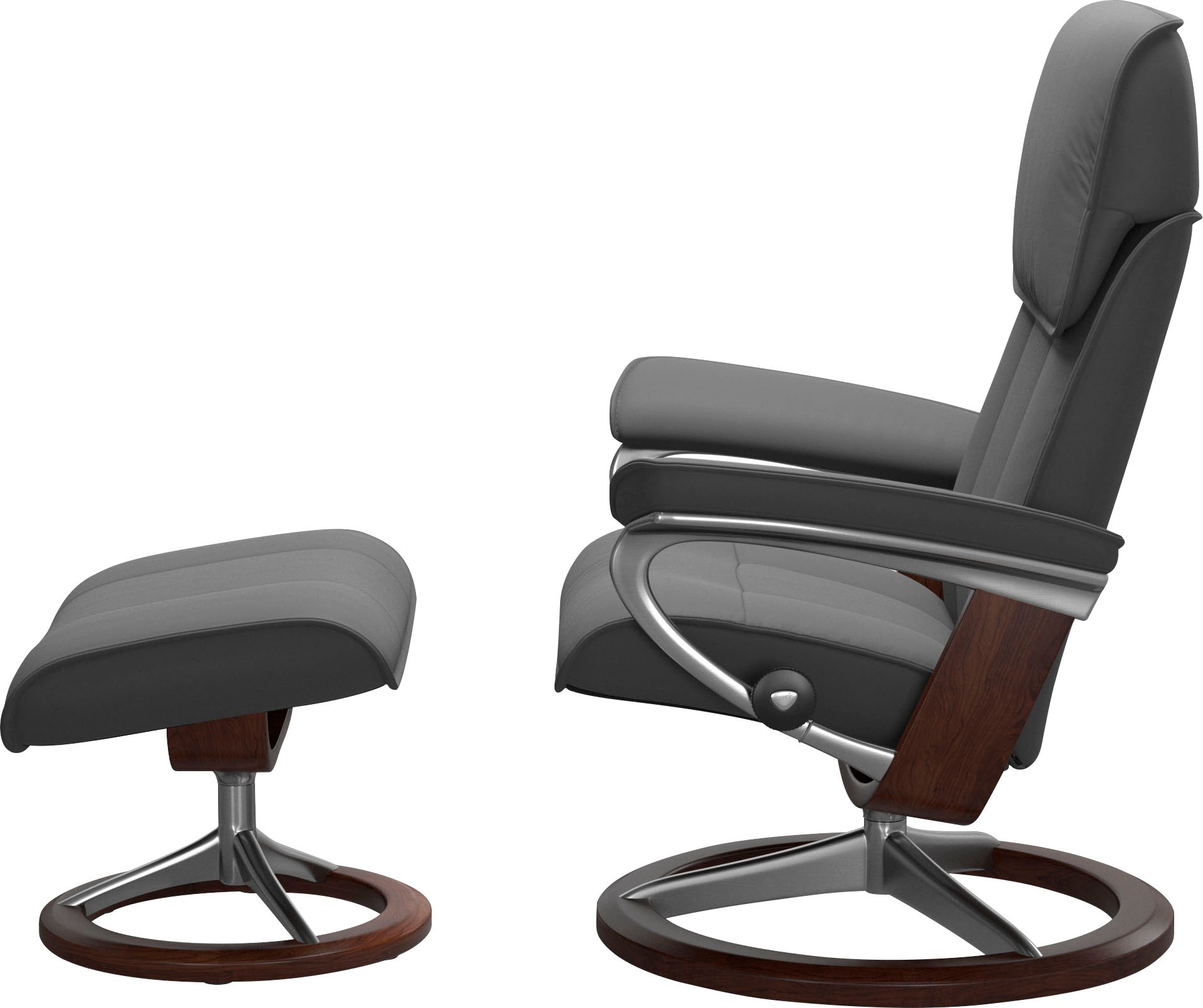 Stressless® Relaxsessel »Admiral«, (Set, Relaxsessel inkl. Hocker), mit Signature Base, Größe M & L, Gestell Braun