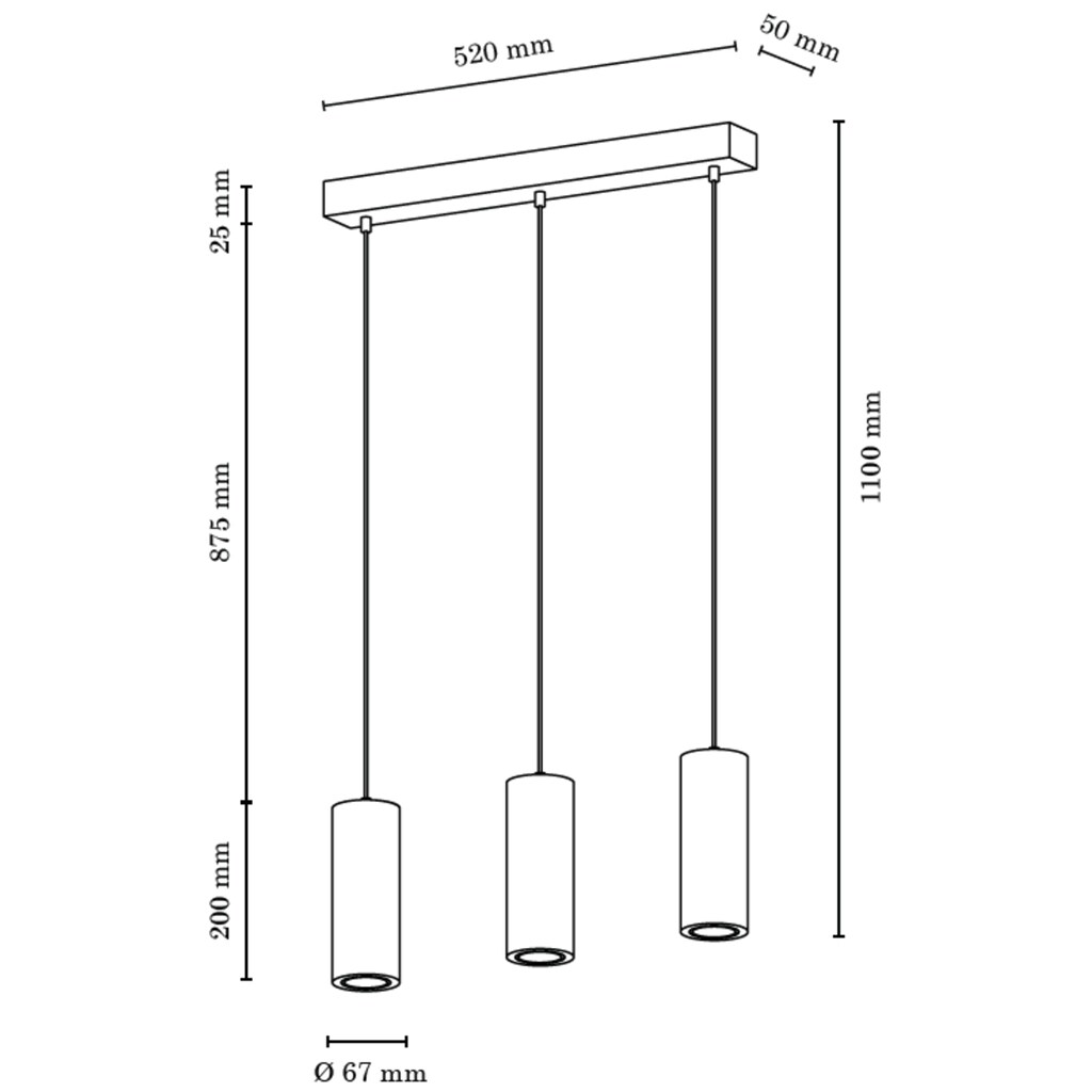 SPOT Light Pendelleuchte »PIPE«, 3 flammig-flammig