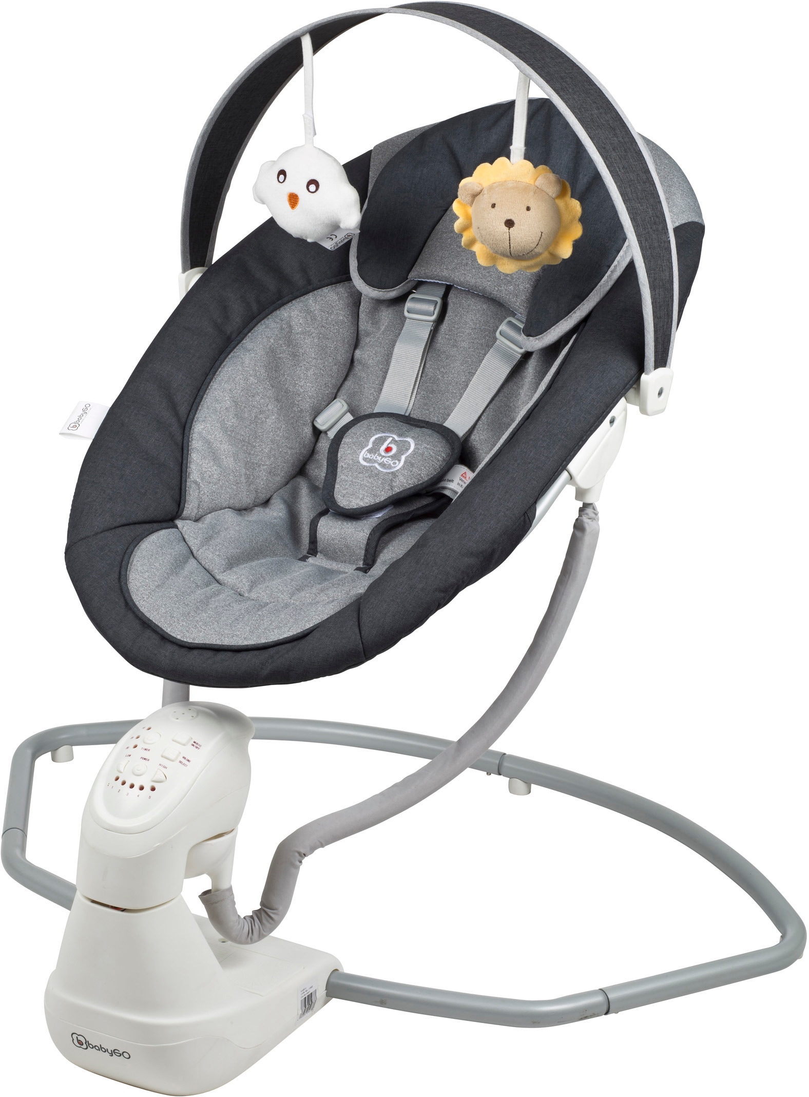 BabyGo Babywippe »Cuddly, anthracite«, bis 9 kg, elektrisch, mit Sound