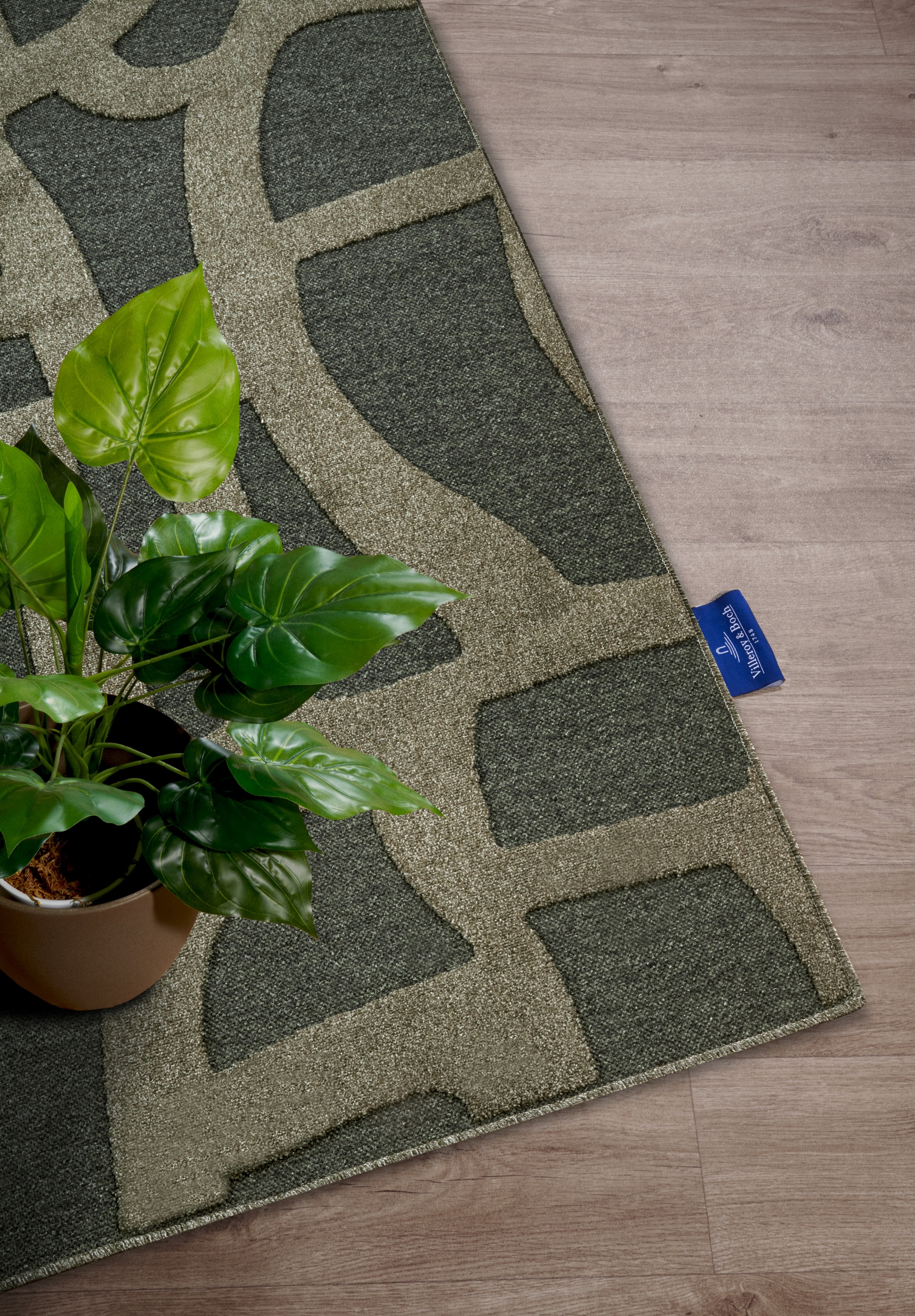 Villeroy & Boch Teppich »Therese« rechteckig 5,5 mm Höhe Wohnzimmer, Schlafzimmer, Modern, Hoch-Tief Effekt, Flur