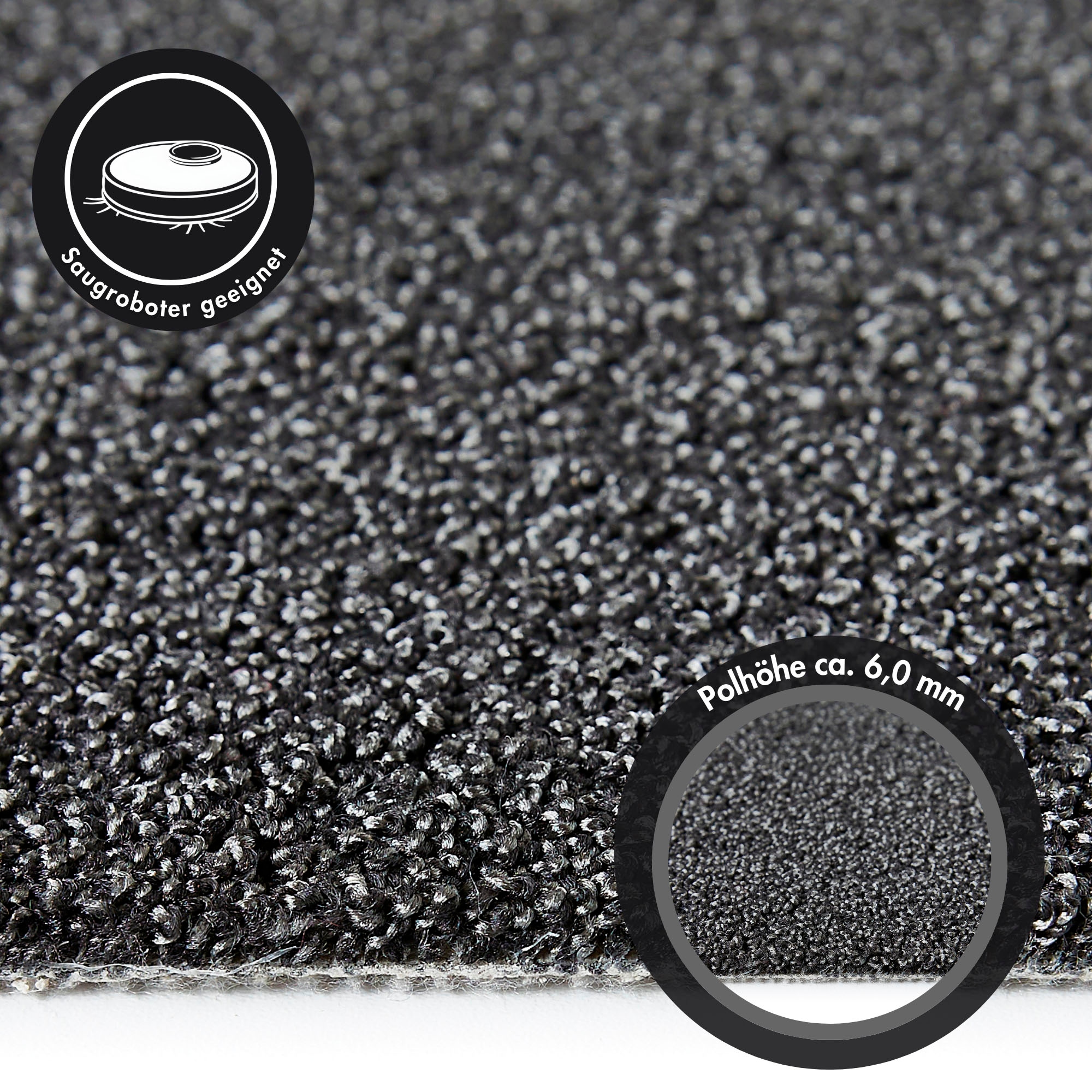 Andiamo Teppichboden »Rubinoy, Schlinge, Made in Belgium«, rechteckig, 0,8 mm Höhe, Breite 400 cm oder 500 cm, Wohnzimmer, strapazierfähig & robust