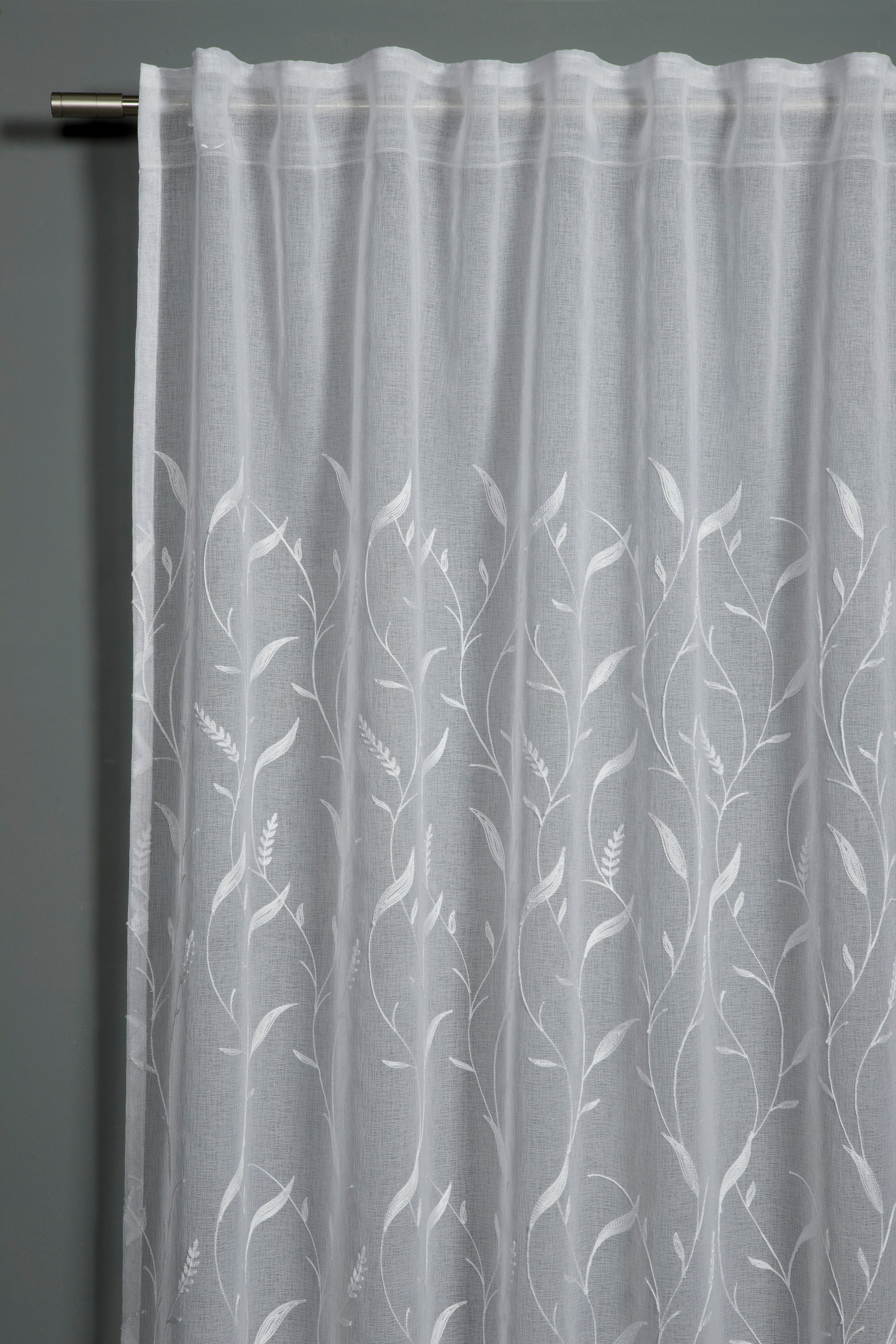 Gardine »Schal Dolly-Voile Ranke«, (1 St.), mit Gardinenband und verdeckten Schlaufen