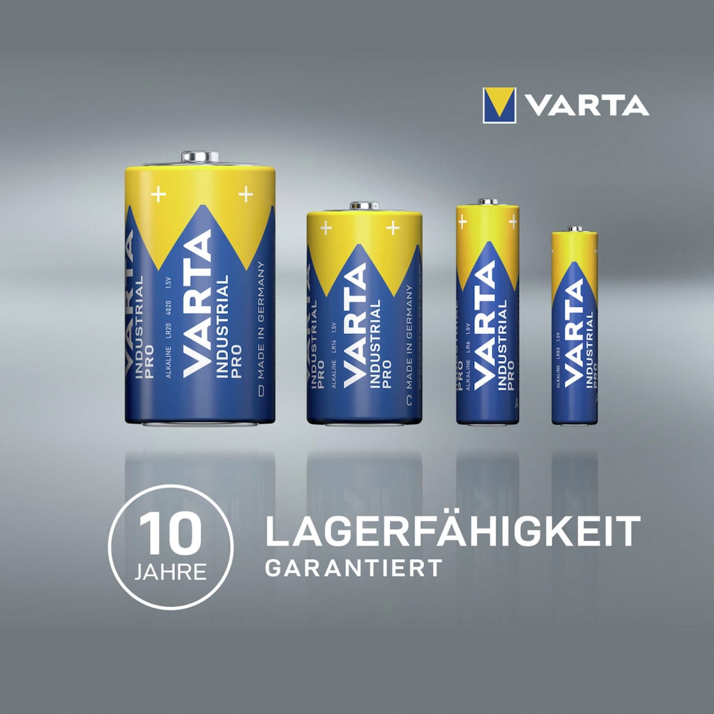 VARTA Batterie »Varta Industrial Pro Batterie AA Mignon Alkaline LR6 100er Batterien«, 1,5 V, (Packung, 100 St.)