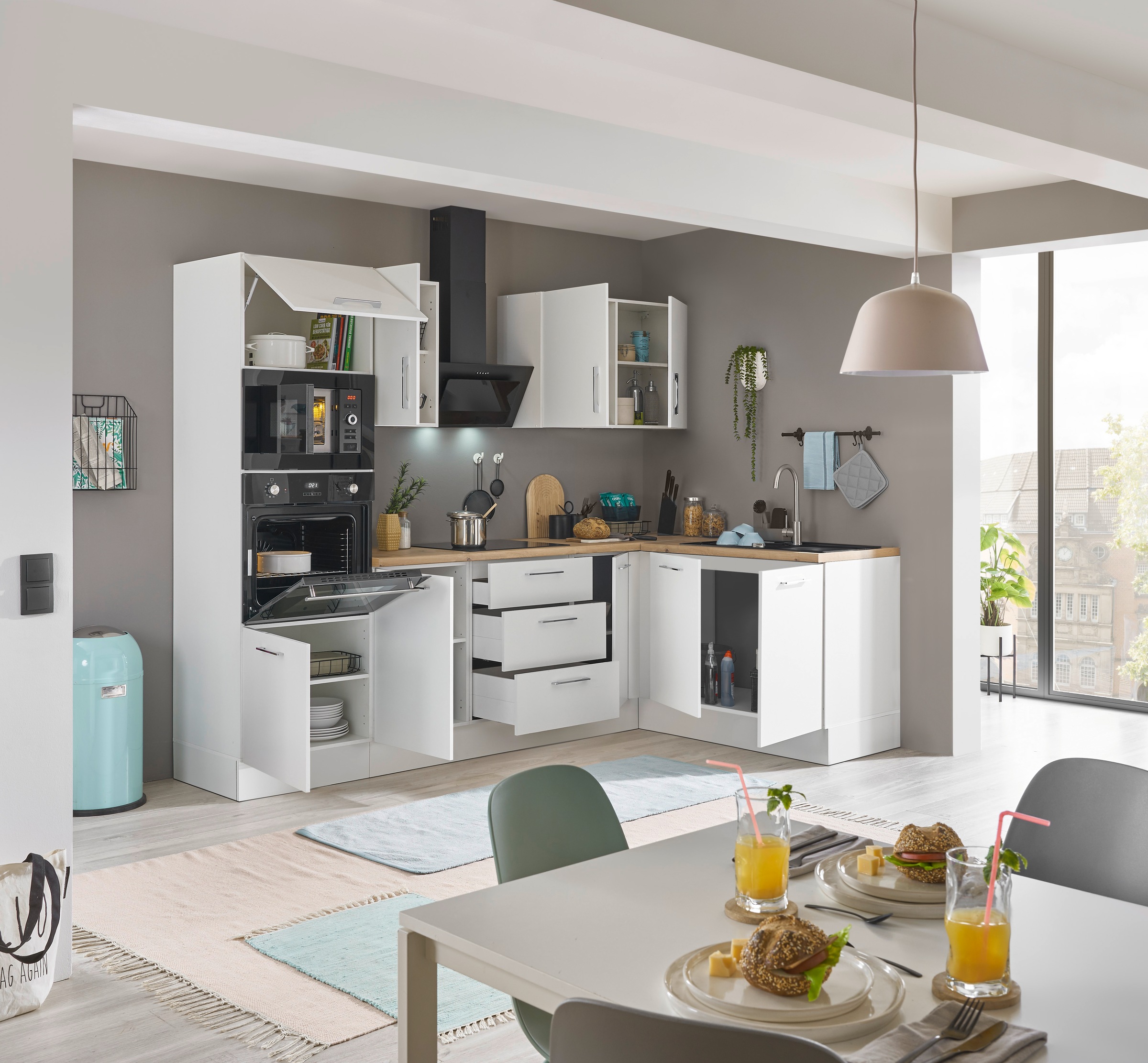 BASIC by Balculina Winkelküche »Turin«, Stellbreite 270x175 cm, wahlweise mit E-Geräten