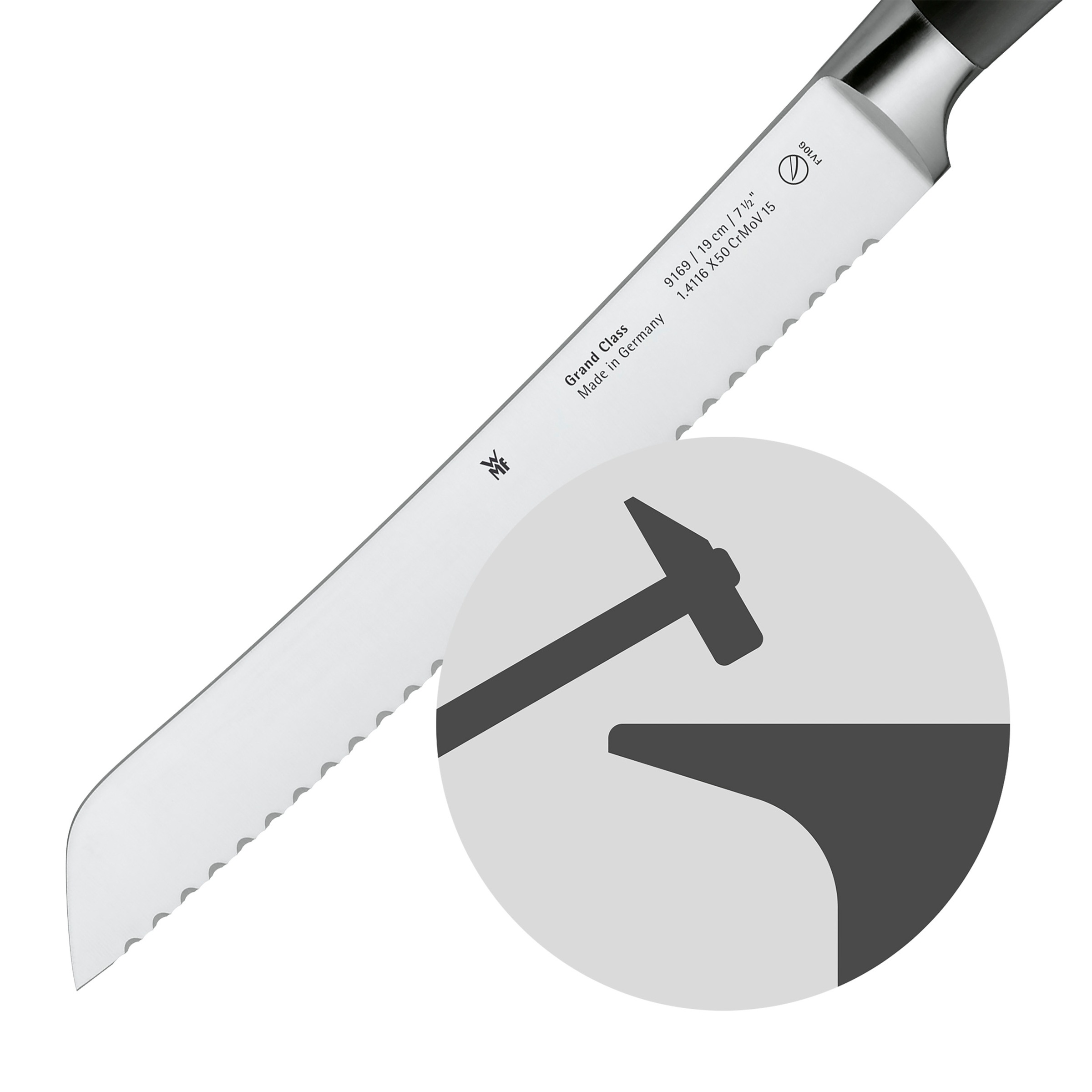 WMF Brotmesser »Grand Class«, (1 tlg.), langanhaltende Schärfe, Doppelwelle günstig online kaufen
