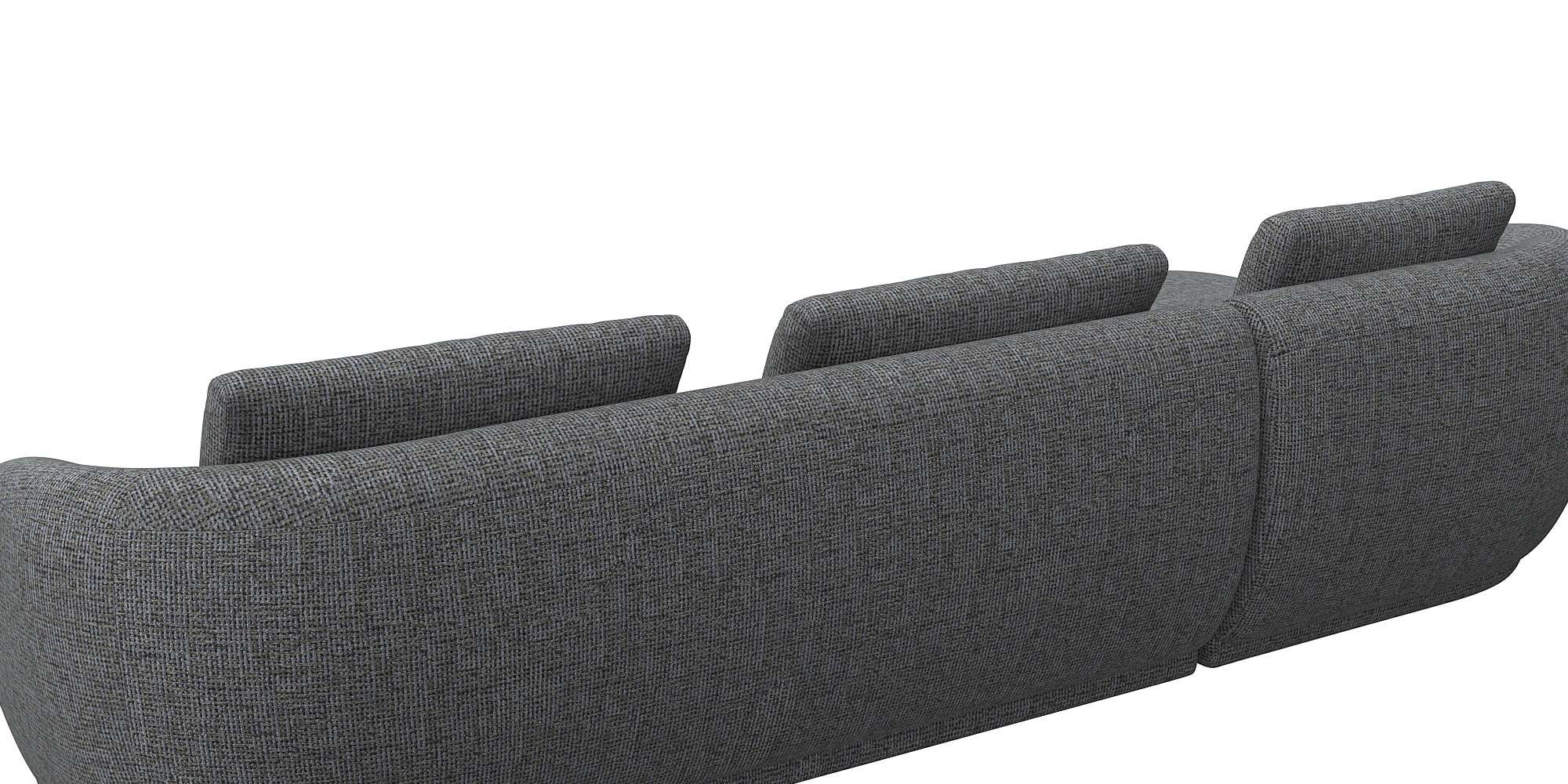 FLEXLUX Wohnlandschaft »Torino, rund, L-Form, Sofa-Ecke mit Recamiere, Longchair-Sofa«, Modernes, organisches Sofa-Design, Kaltschaum, Wellenunterfederung