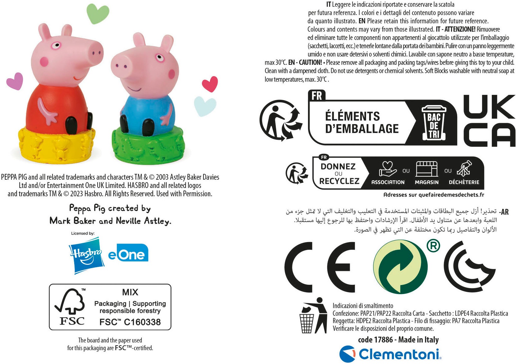 Clementoni® Steckspielzeug »Baby Clementoni, Peppa Pig, Formensortier-Bus«, Made in Europe