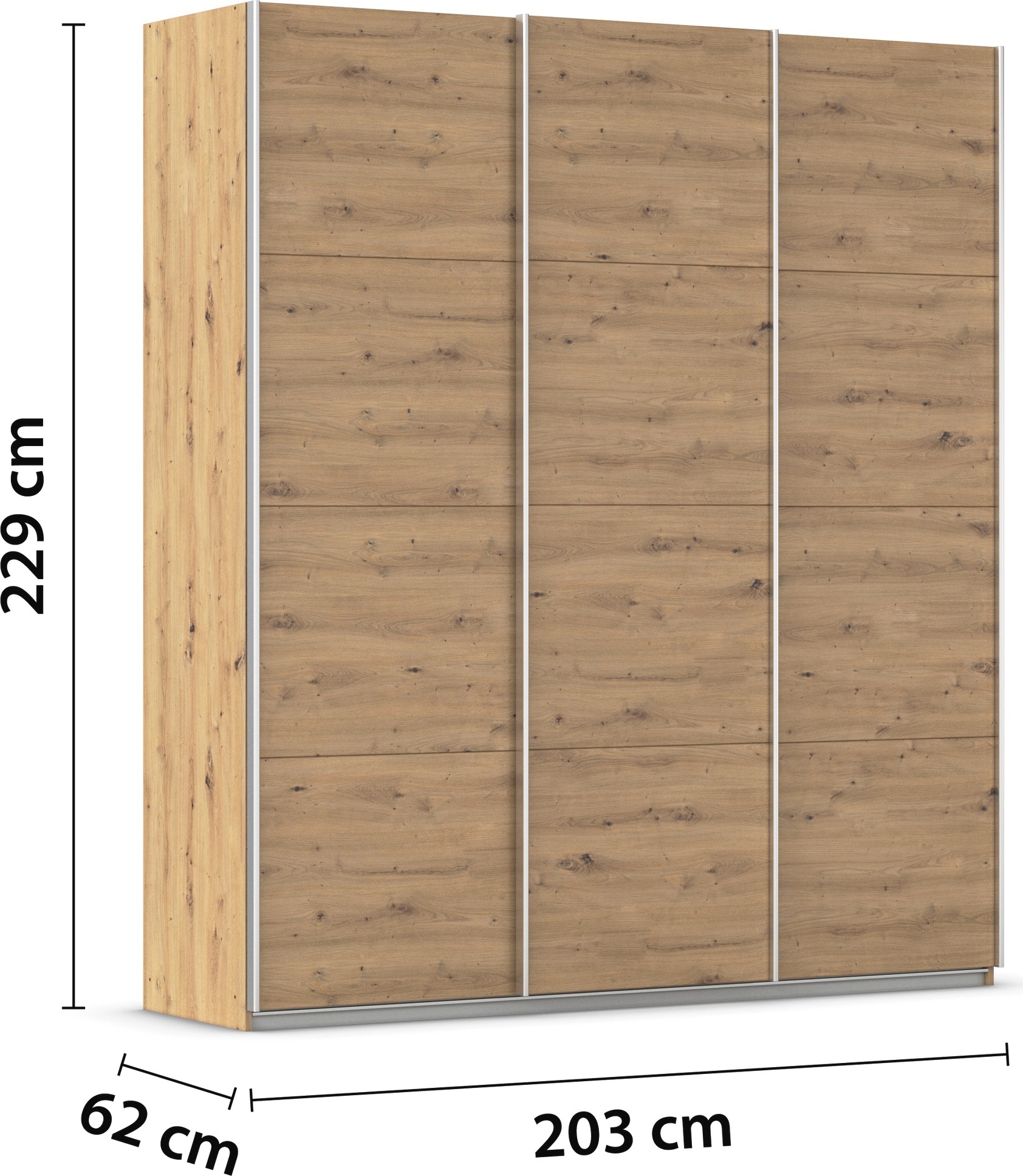 rauch Schwebetürenschrank »Kleiderschrank Schrank Garderobe AGORDO mit Dekor- oder Hochglanzfront«, (in zwei Griff-Farben), durchdachte Innenausstattung, in 4 Breiten und 2 Höhen MADE IN GERMANY