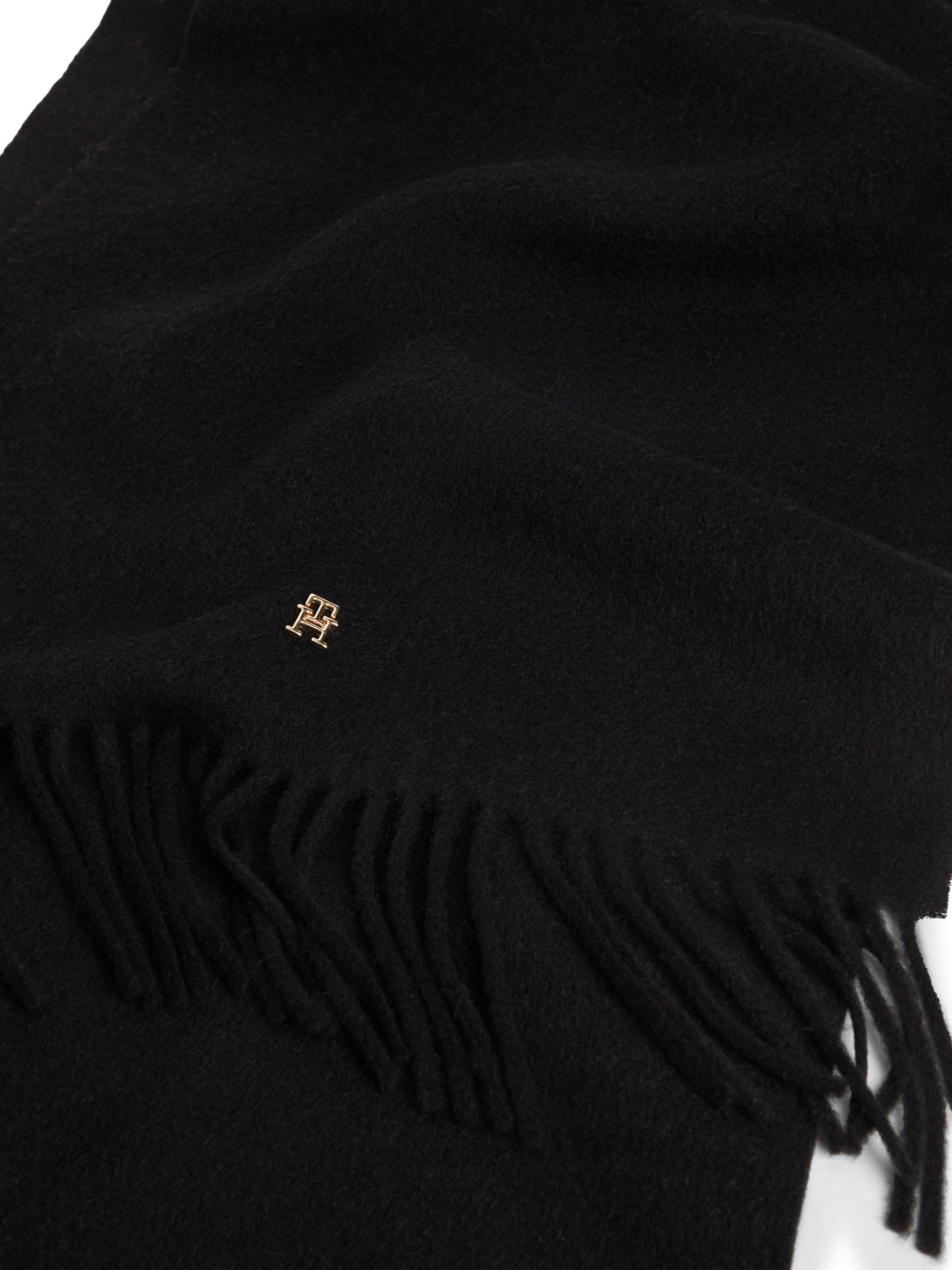 Tommy Hilfiger Schal »TH ELEVATED CHIC WOVEN« aus reiner Wolle, mit Fransen